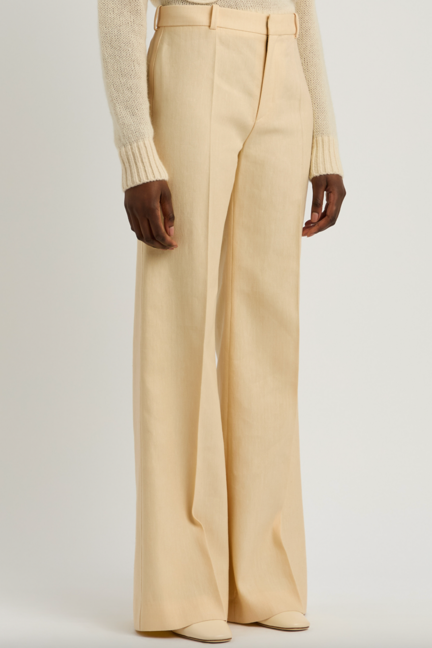 Flared-leg Woven Trousers