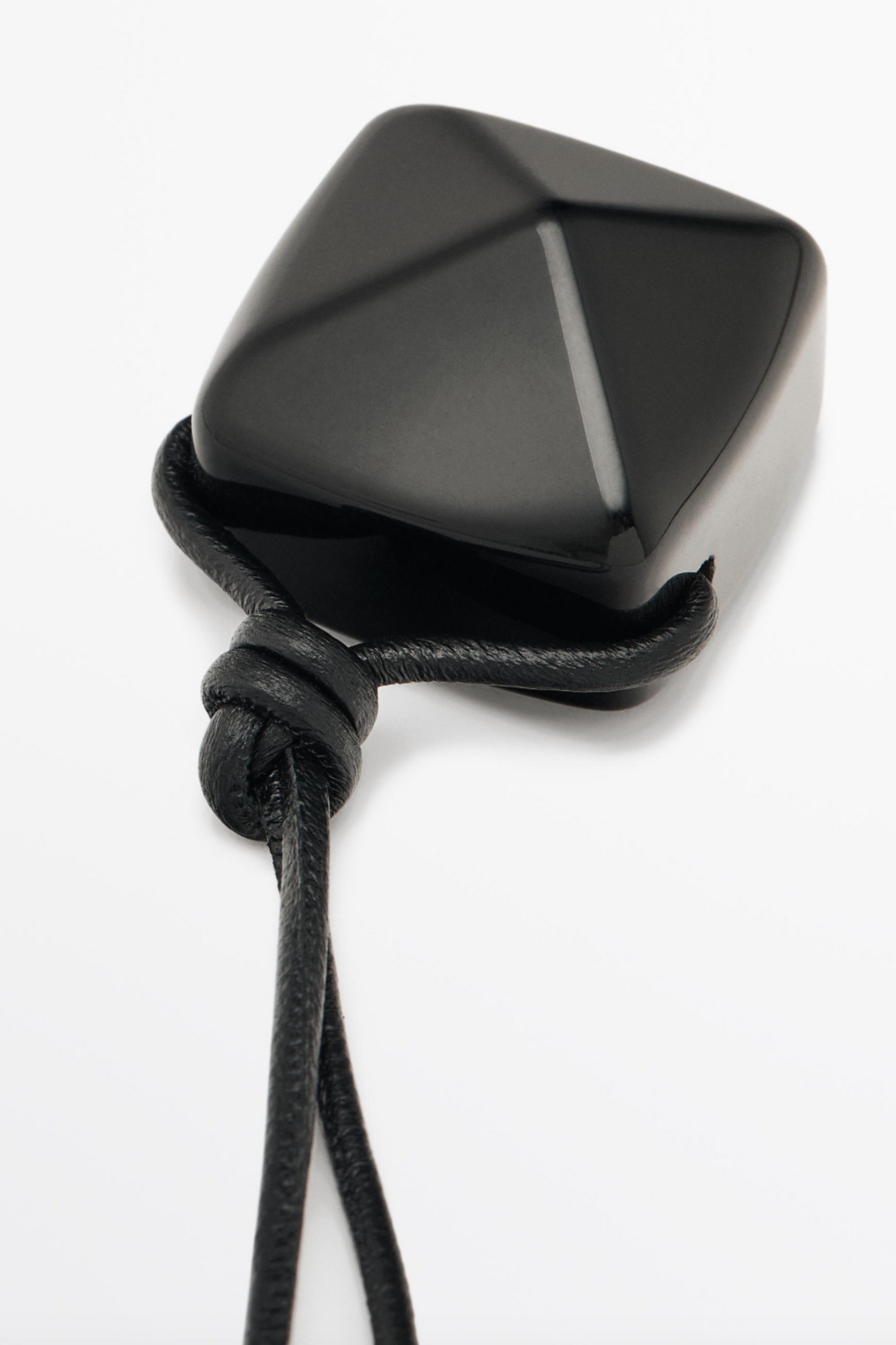 Leather Cord Necklace With Natural Stone