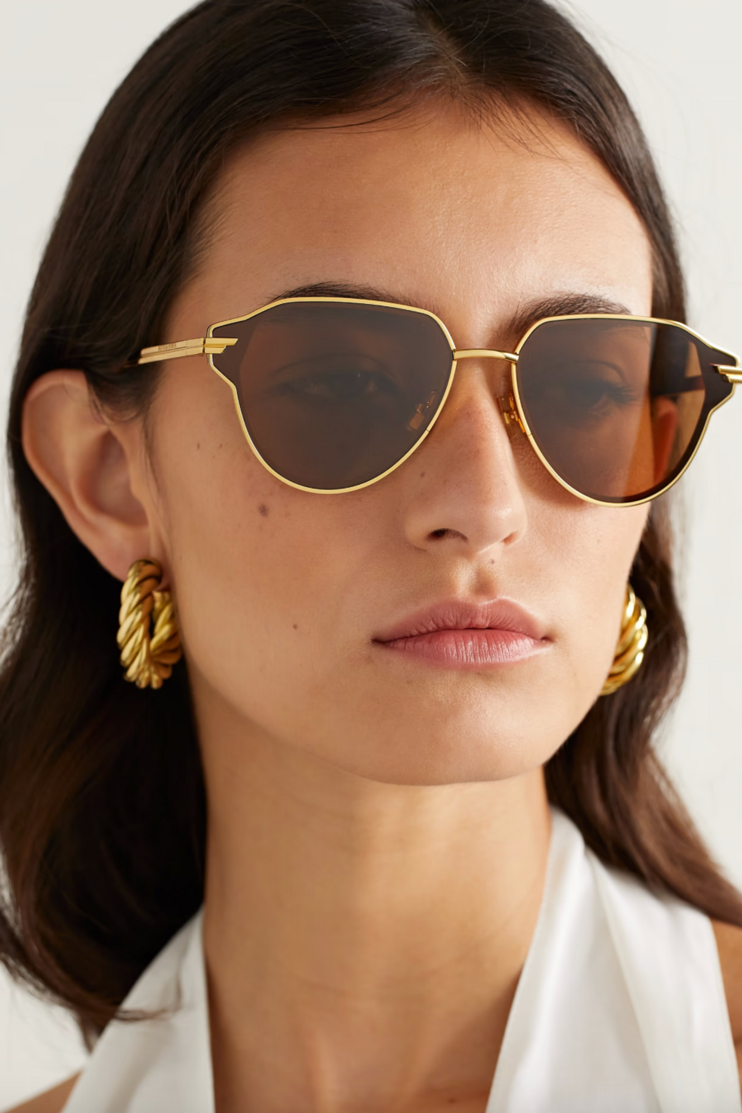 Glaze Round-frame Gold-tone Sunglasses