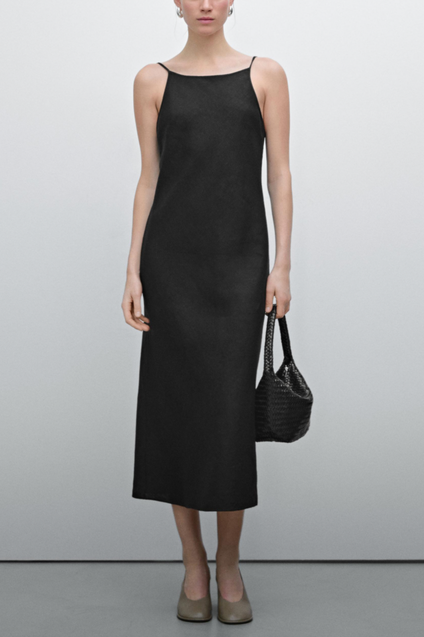 100% Linen Halter Midi Dress