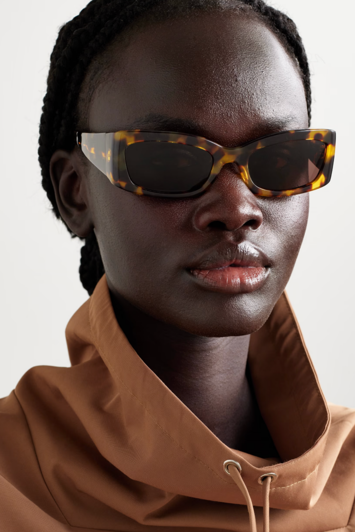 + KHAITE 1989C Rectangular-frame Tortoiseshell Acetate Sunglasses
