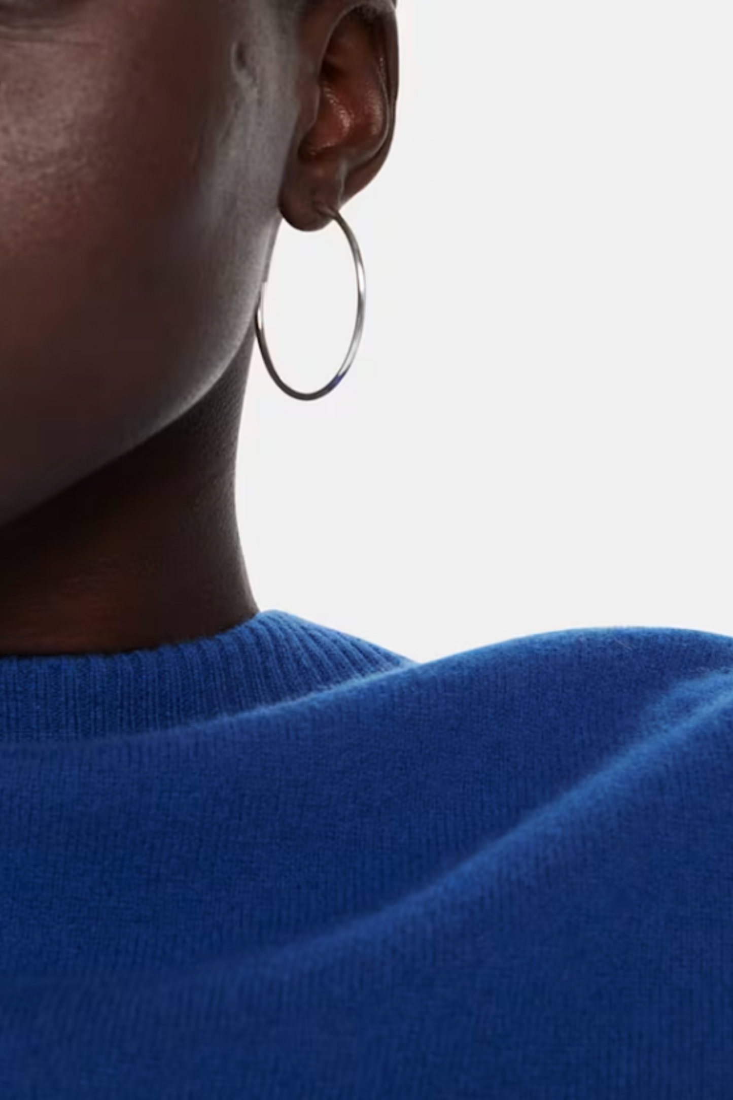 Silver Large Classic Hoop Earring