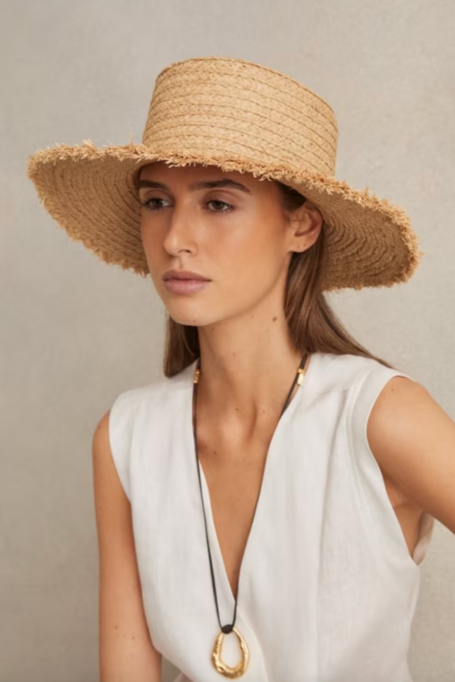 Freya Straw Boater Hat in Natural