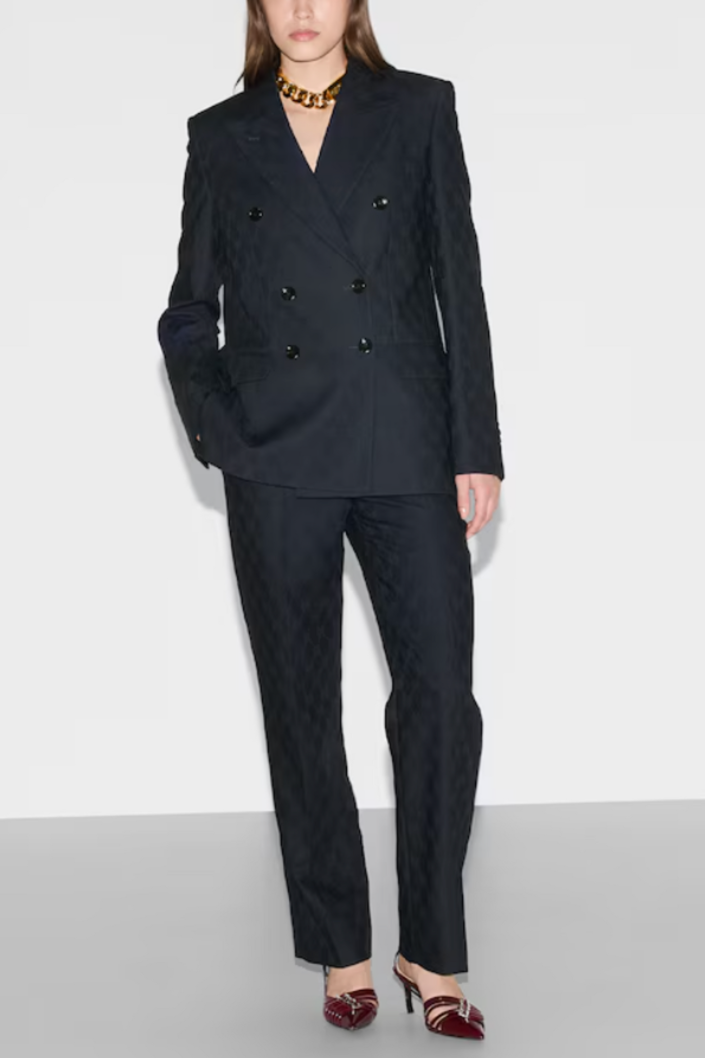 Double-Breasted GG Wool Jacket And GG Wool Pant