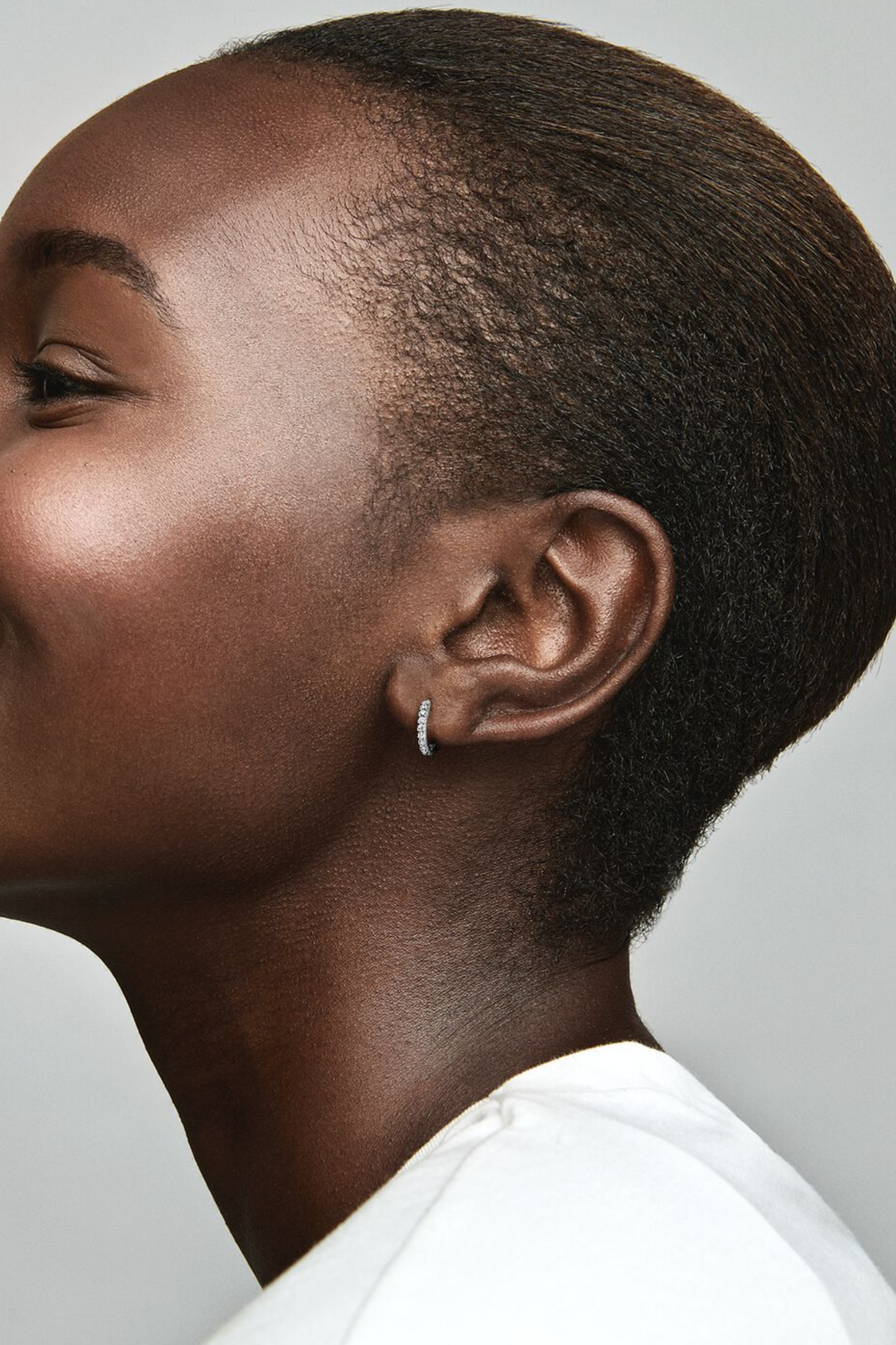 Sparkling Huggie Hoop Earrings in Sterling Silver