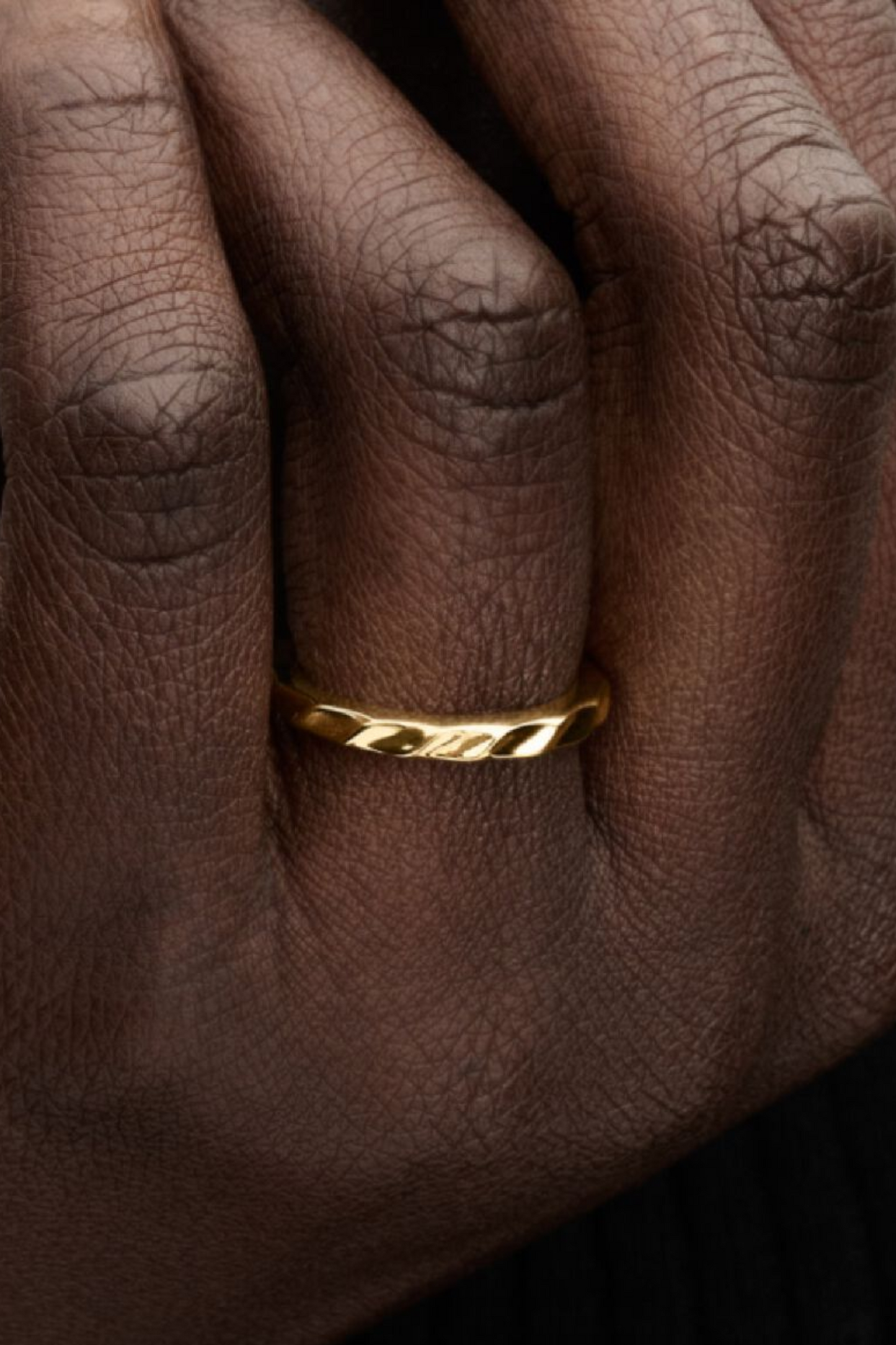 Rippled Band Ring 14k Gold Plating