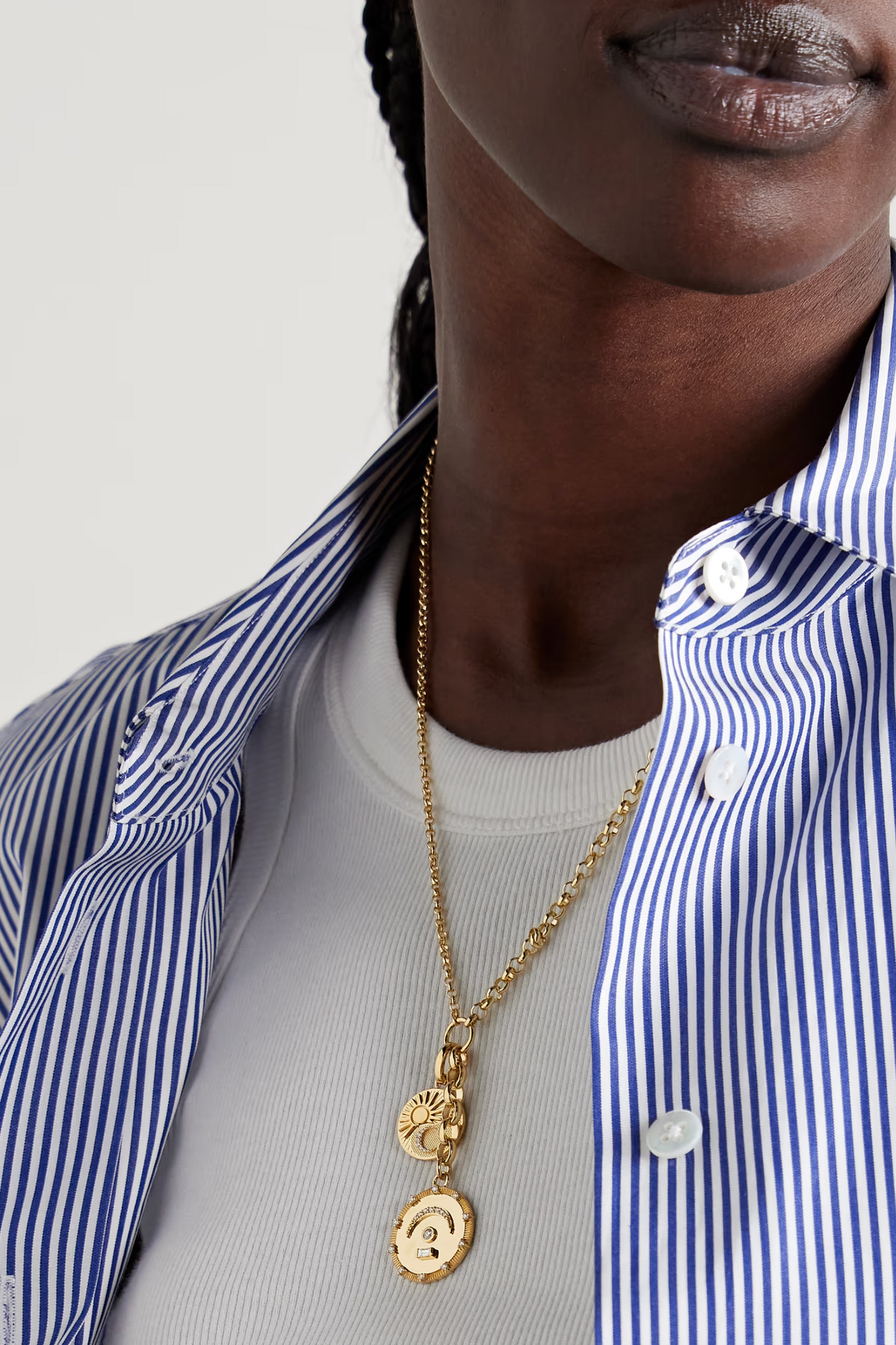 Pause + Balance Medium Mixed Belcher Story 18-Karat Gold Diamond Necklace