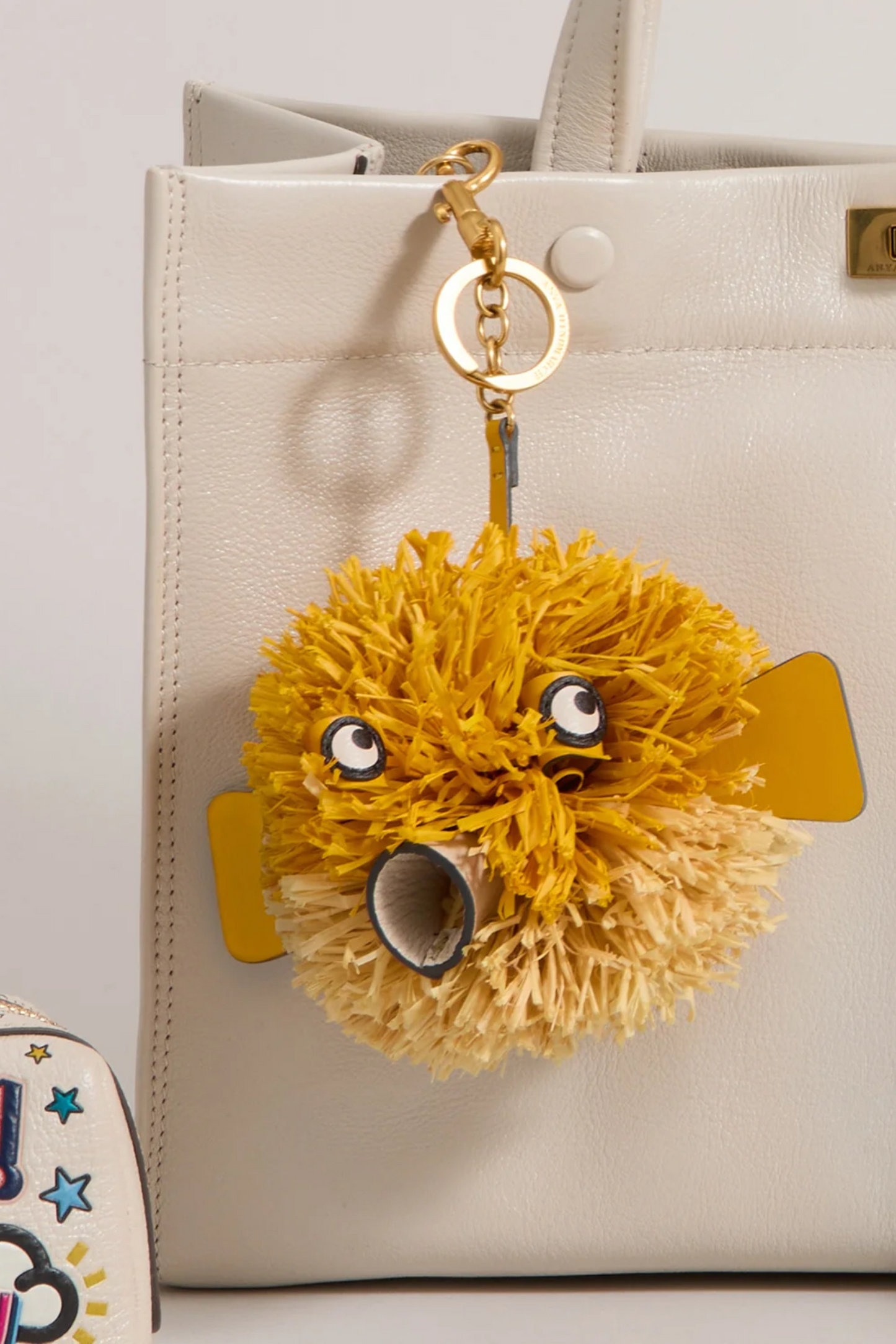 Raffia Blowfish Charm