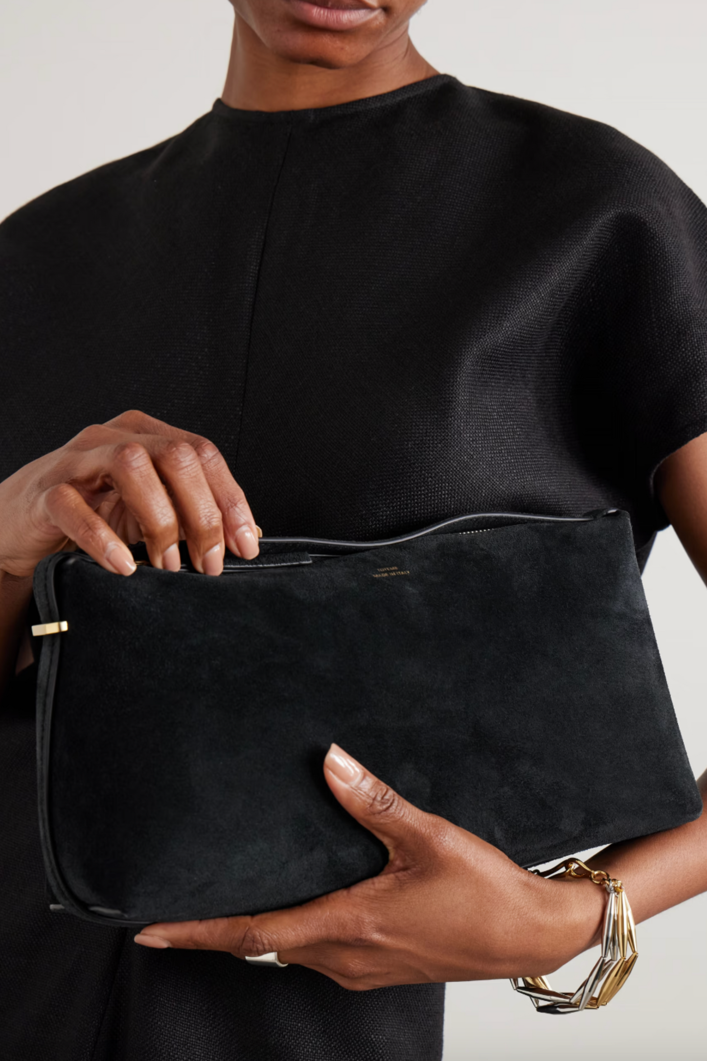 Scoop Suede Clutch