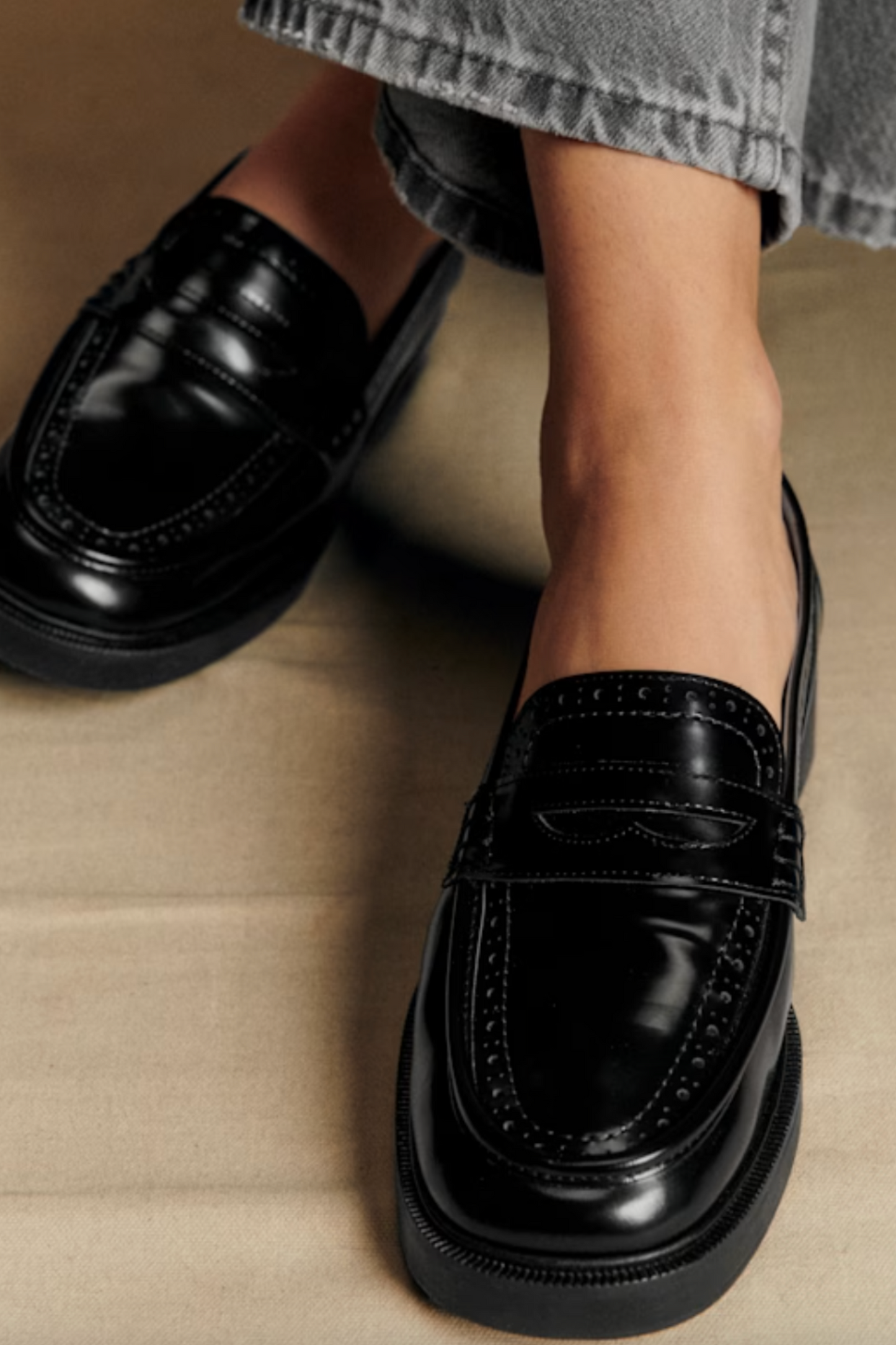 Adam Loafers in Glossy Black
