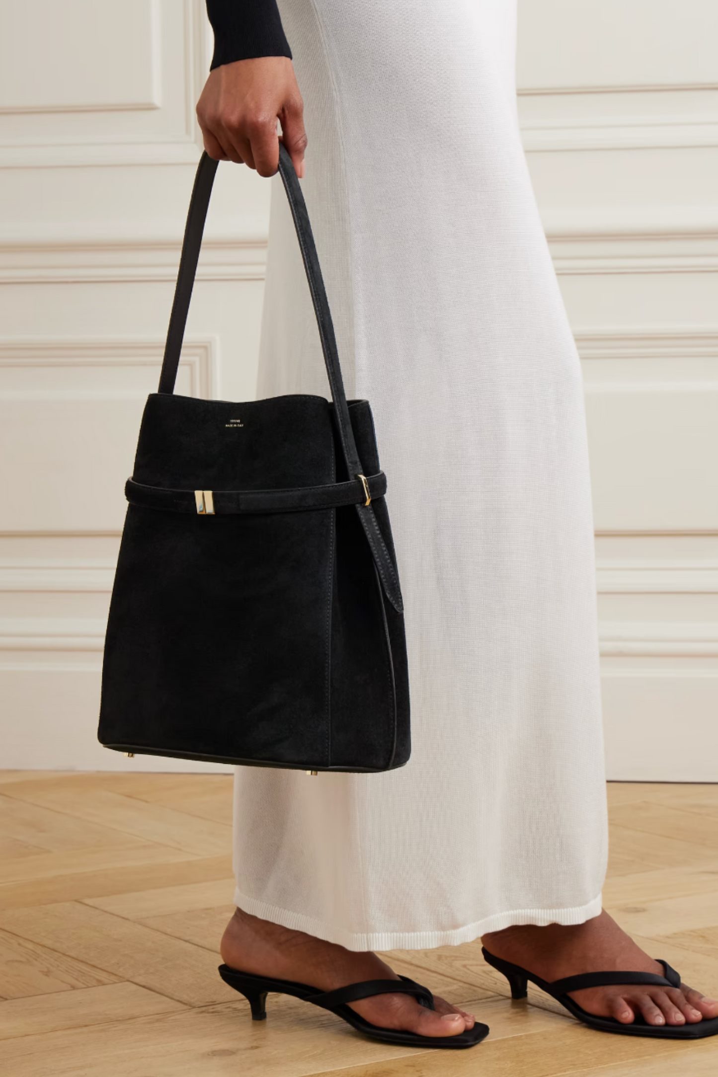 Belted Suede Tote