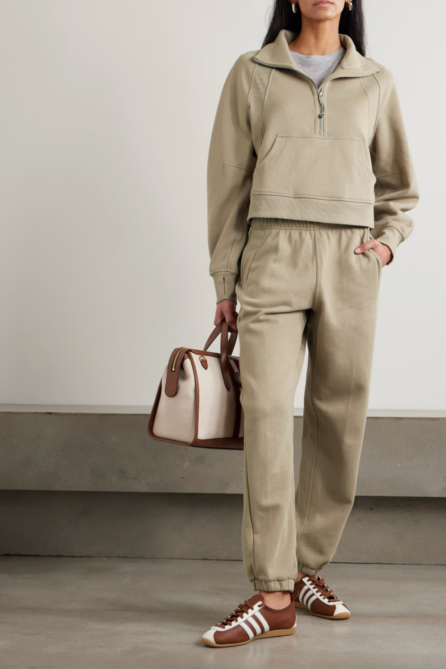 Scuba Cotton-blend Fleece Sweatshirt and Mid-rise Jersey Track Pants