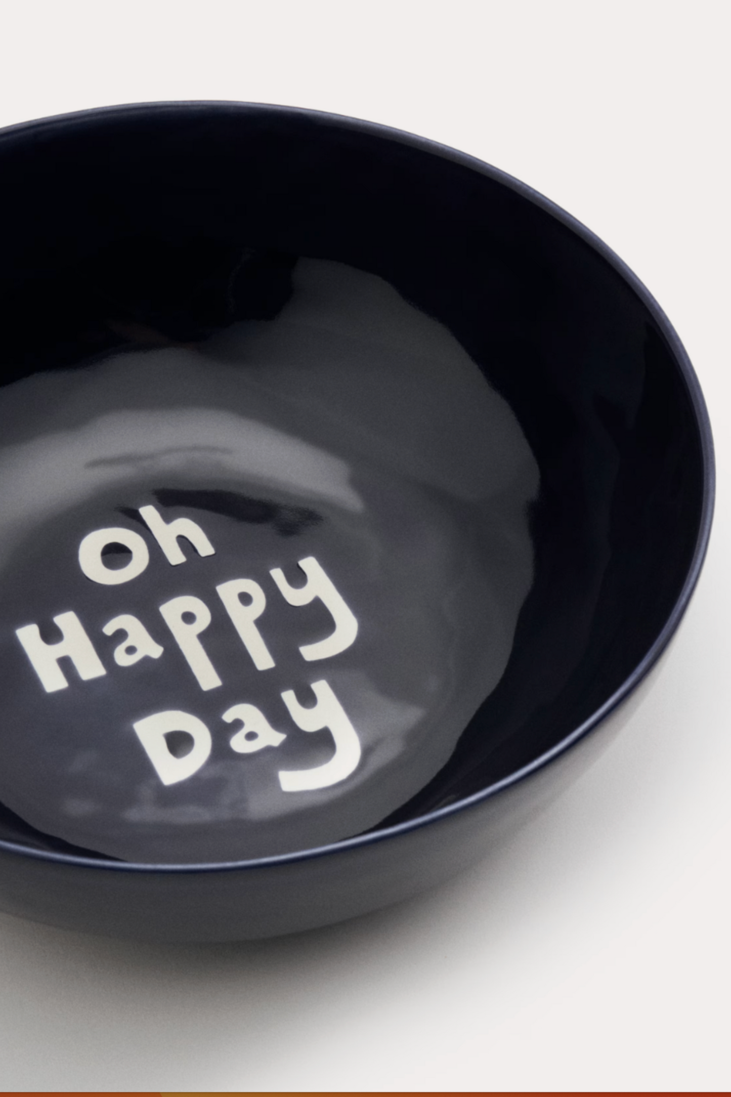 Ceramic Oh Happy Day Slogan Serving Bowl