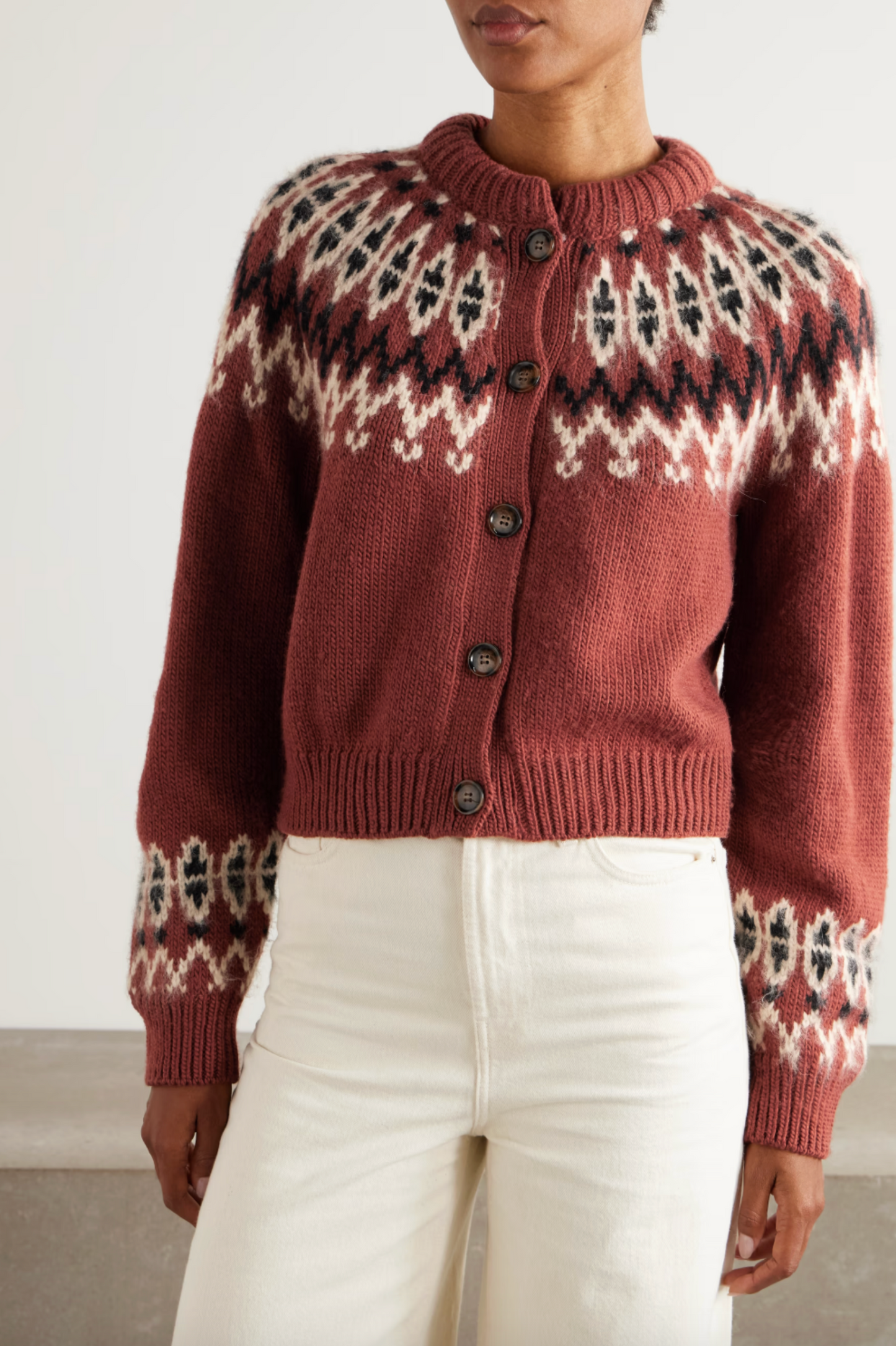 Clarke Fair Isle Wool-blend Cardigan