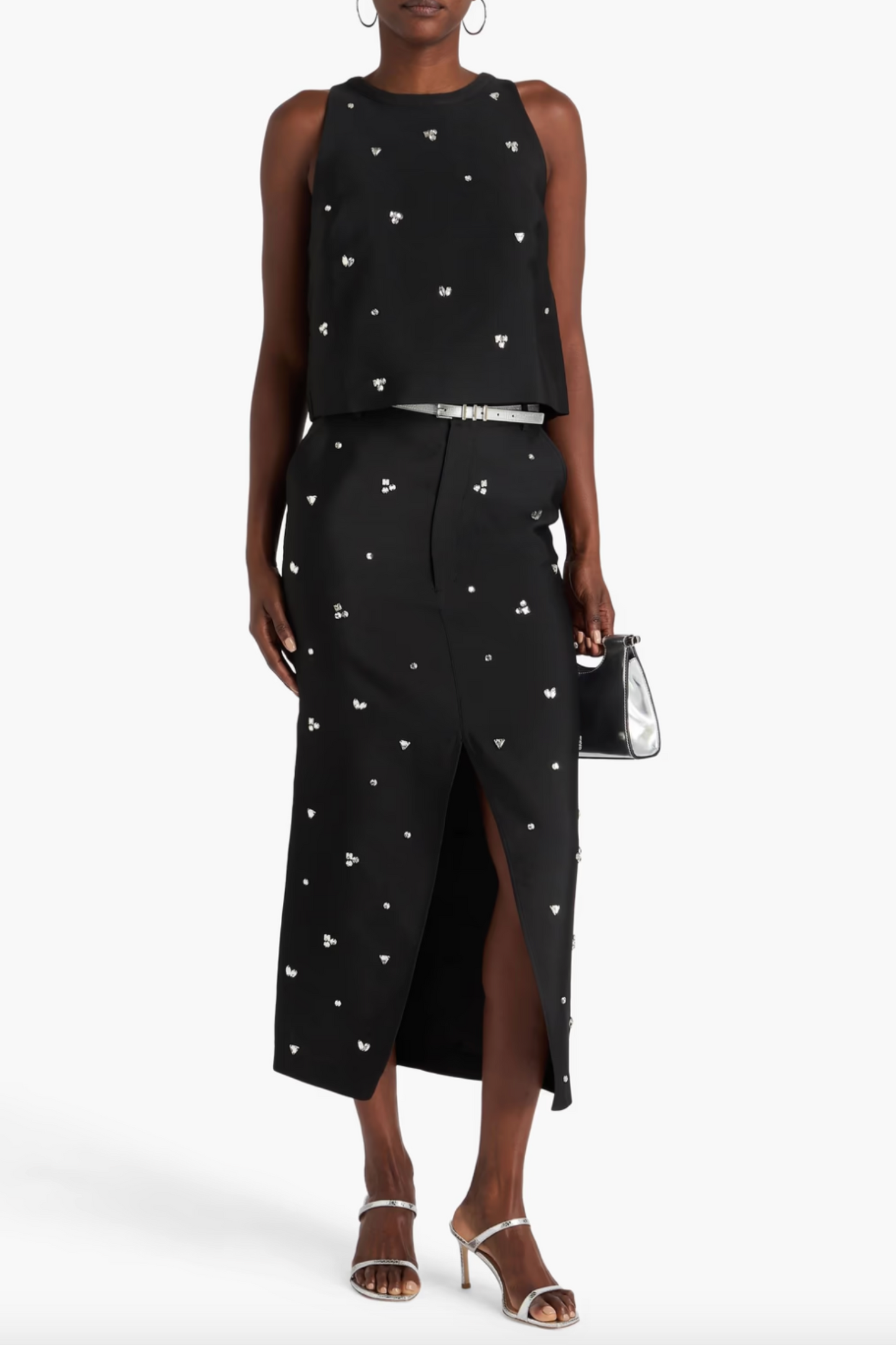 Crystal-embellished Faille Top