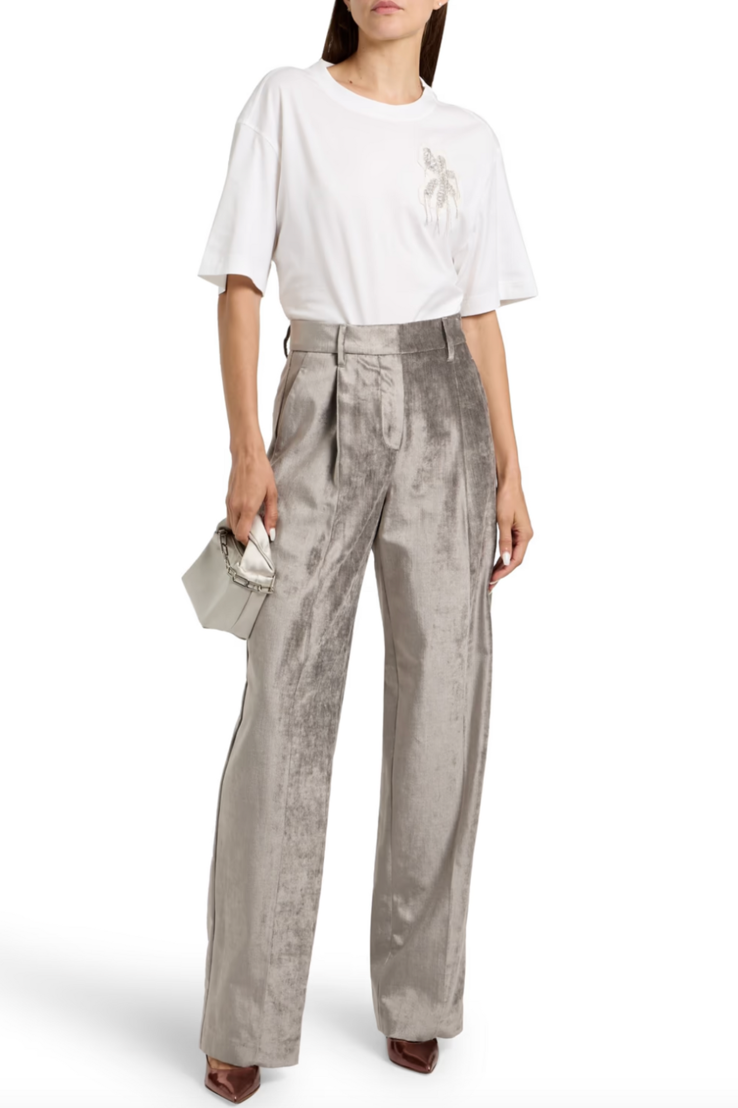 Cotton-blend Velvet Straight-leg Pants
