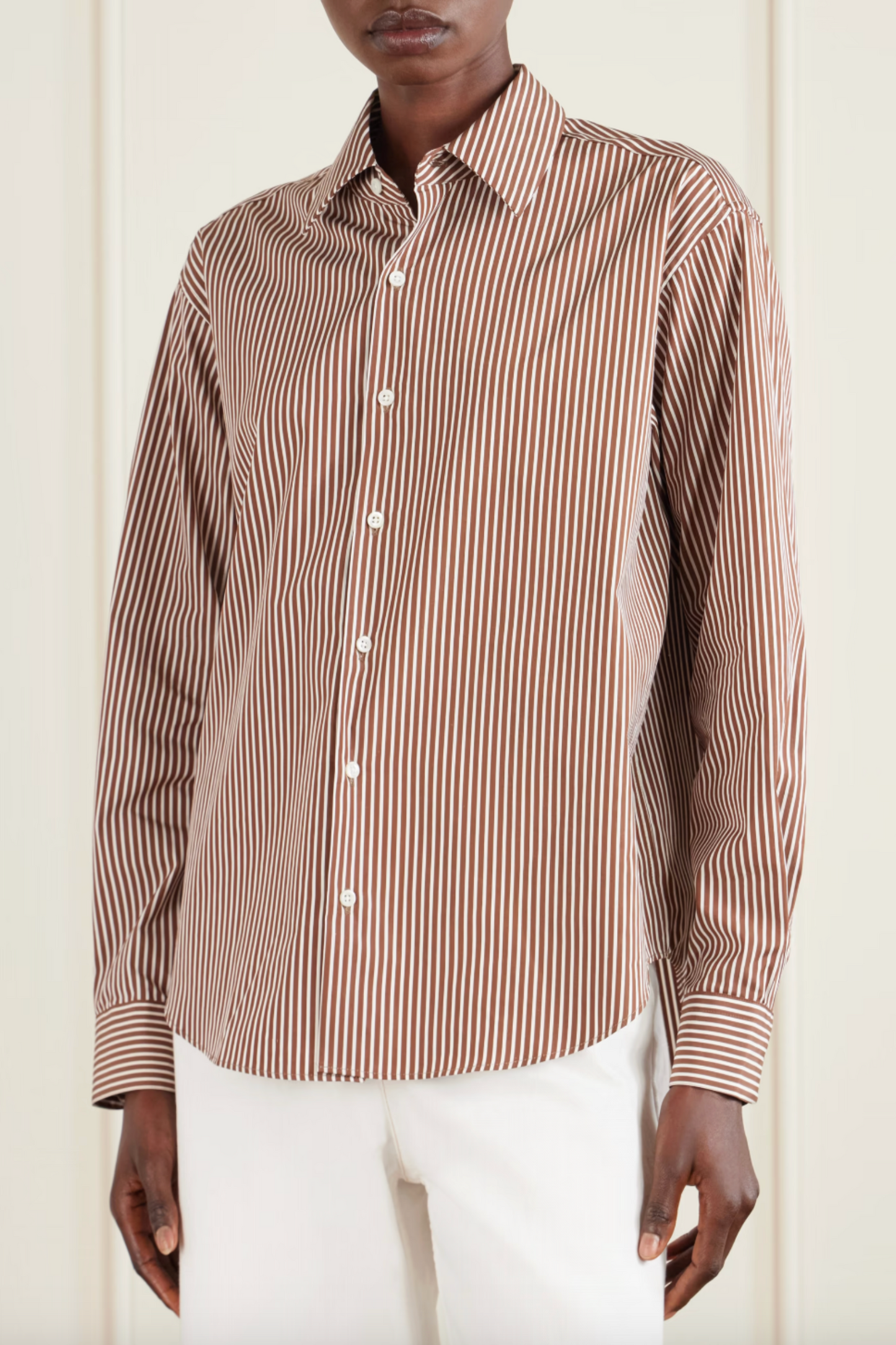 La Shirt Classica Striped Cotton-poplin Shirt