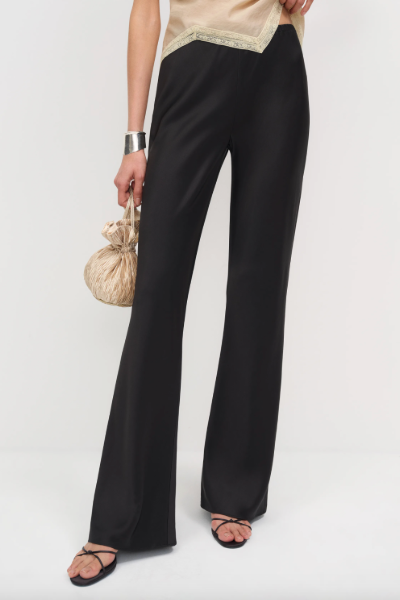 Gale Satin Mid Rise Bias Pant