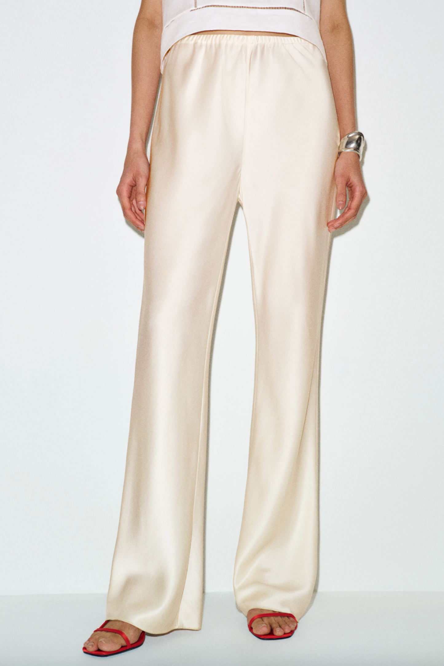 Gale Satin Mid-rise Bias Pant