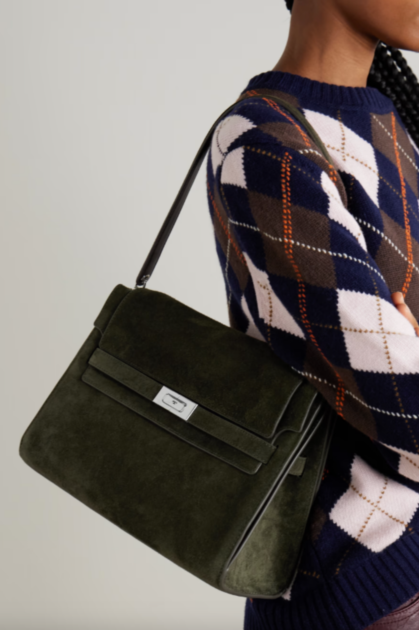 Lee Radziwill Large Suede Shoulder Bag