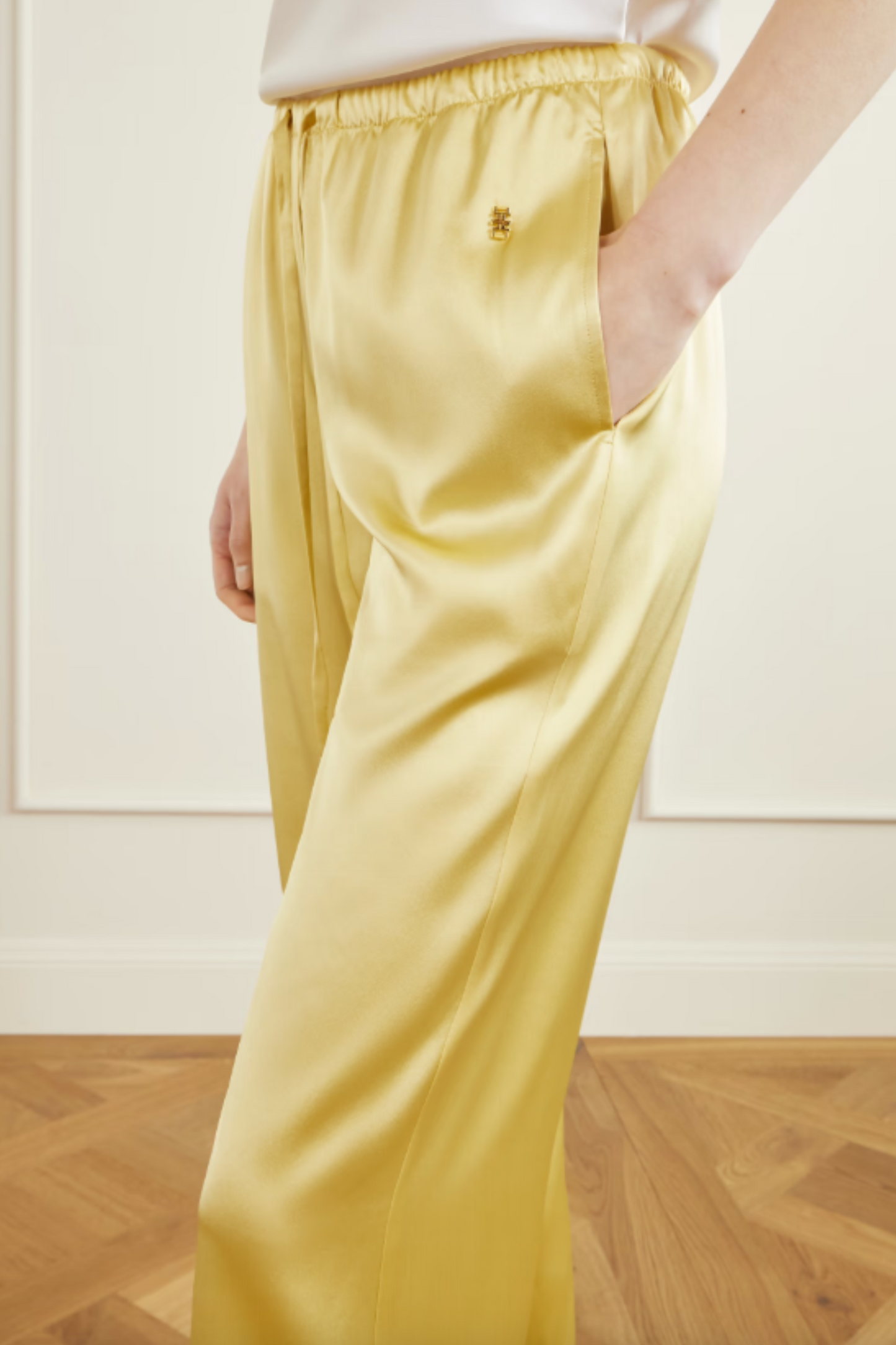 Brody Silk-Blend Satin Wide-Leg Pants