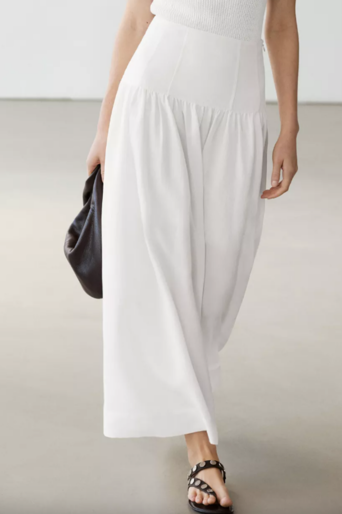 Midi Skirt with Yoke Detail