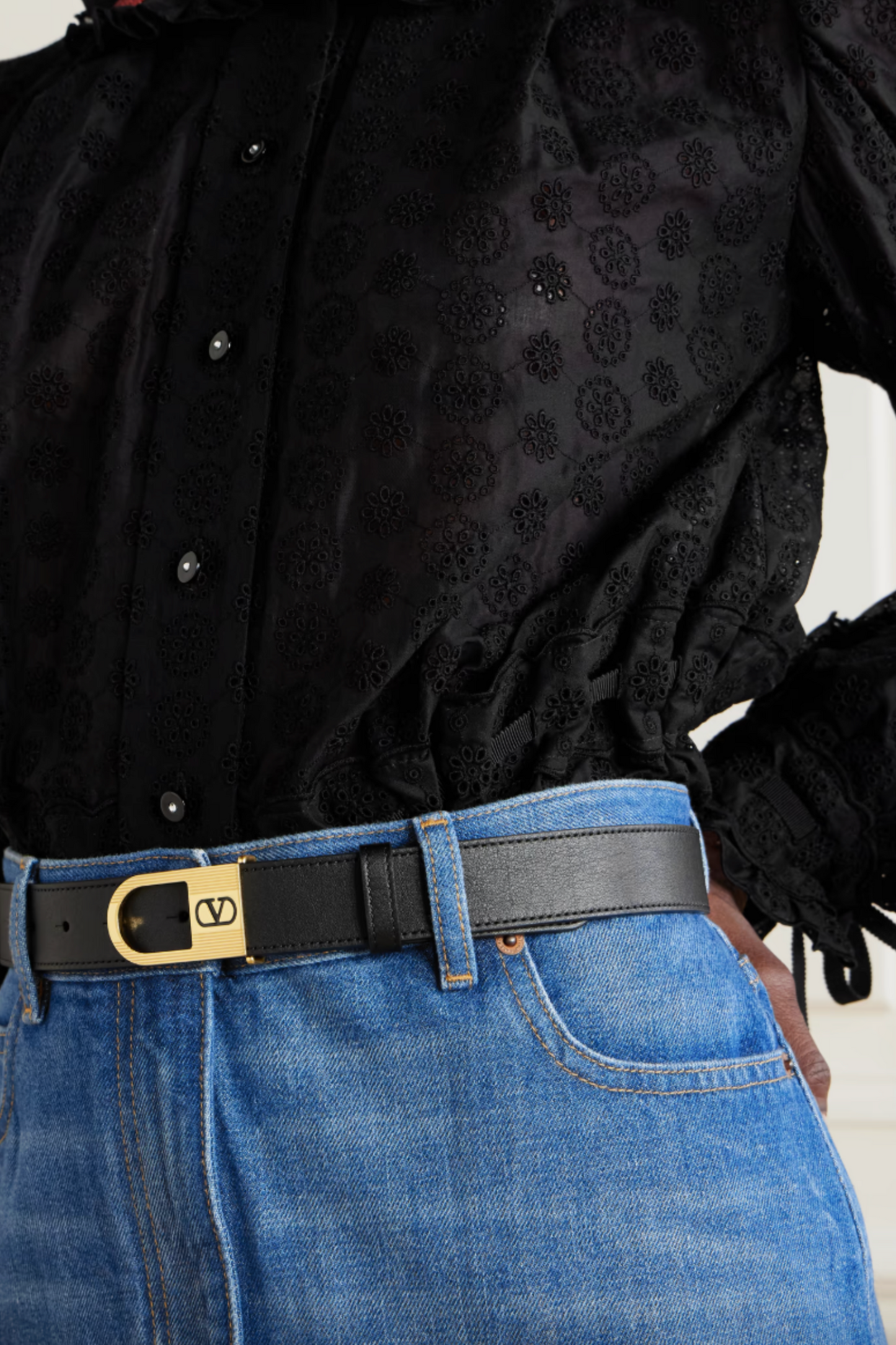 VLogo Signature Leather Belt