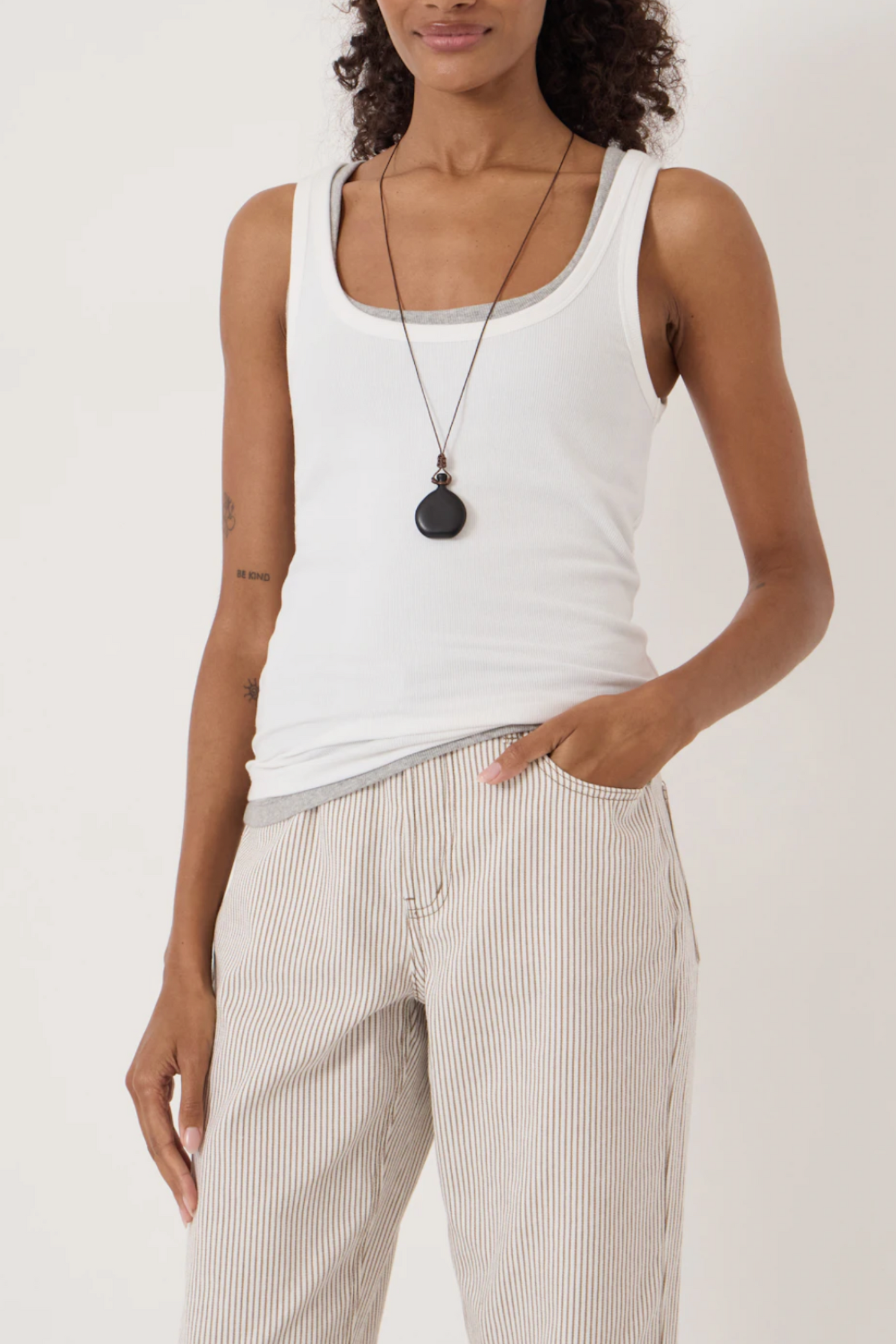 Scoop Neck Ribbed Vest