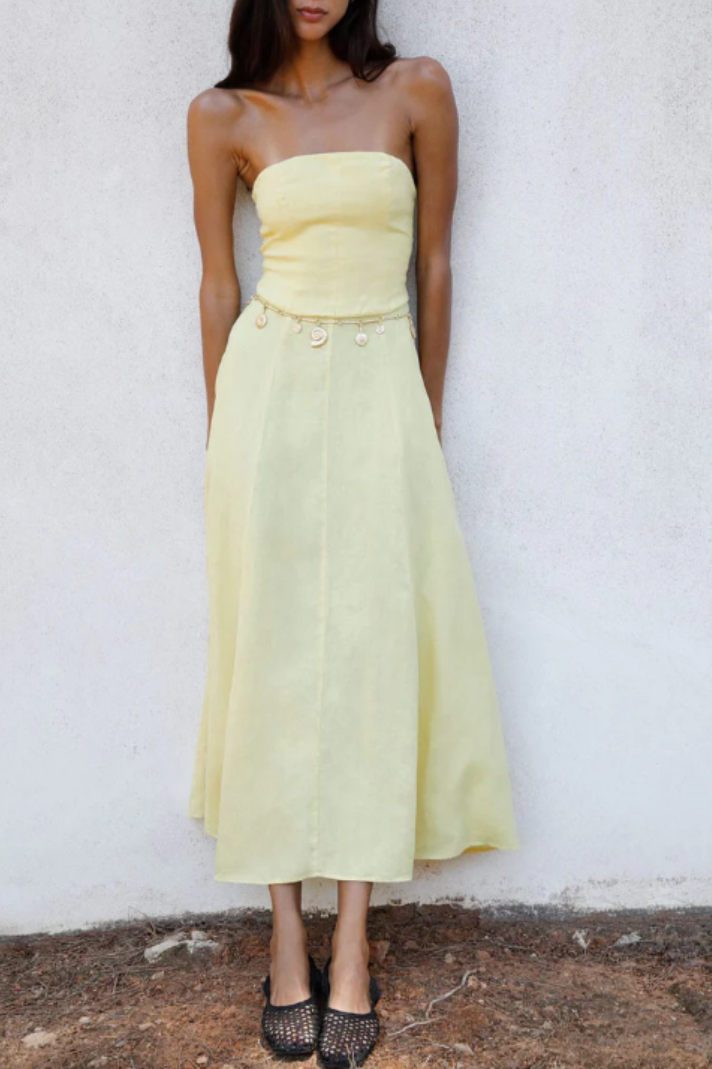 The Chiara Maxi Bandeau Dress in Yellow