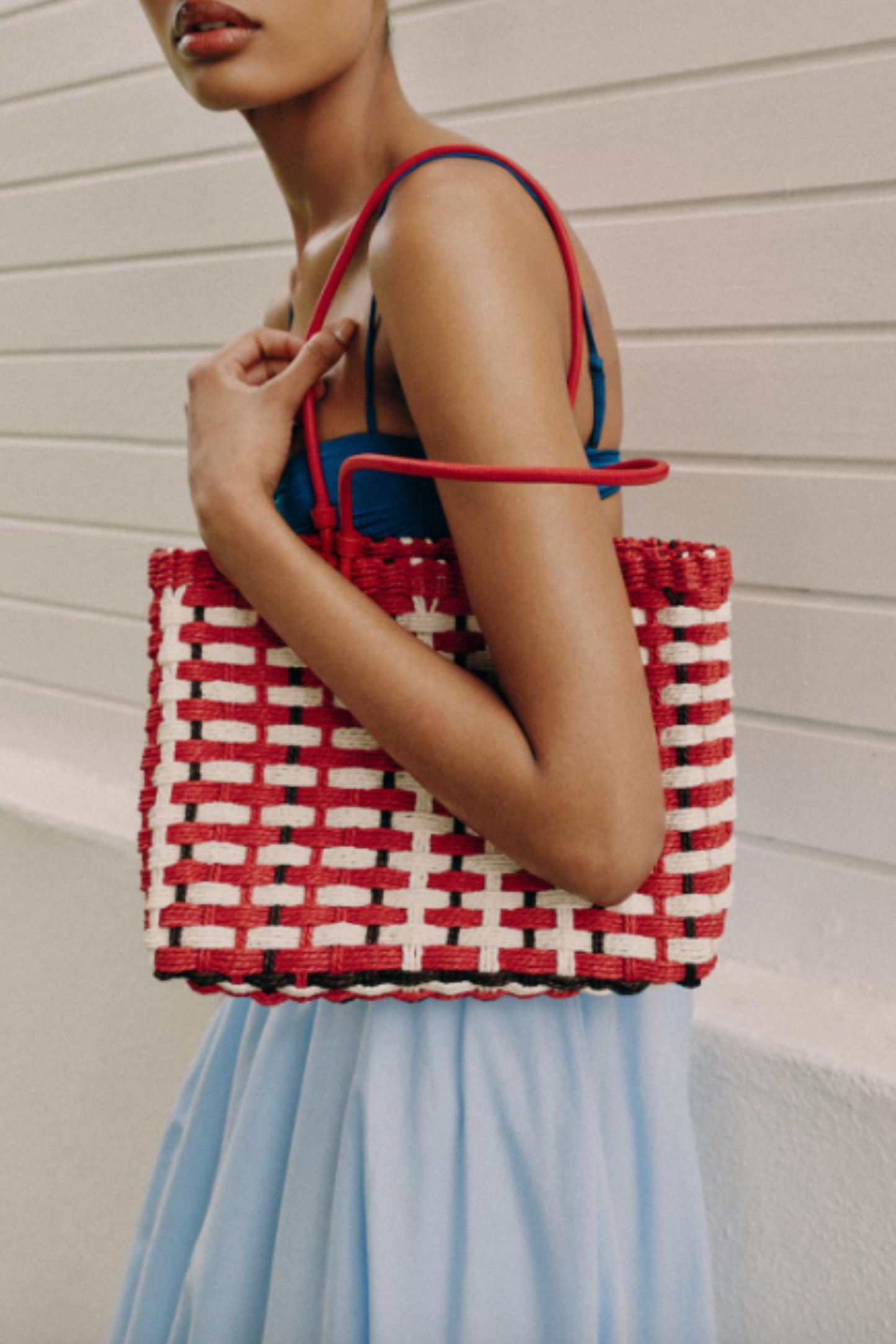 Braided-Effect Mini Tote Bag