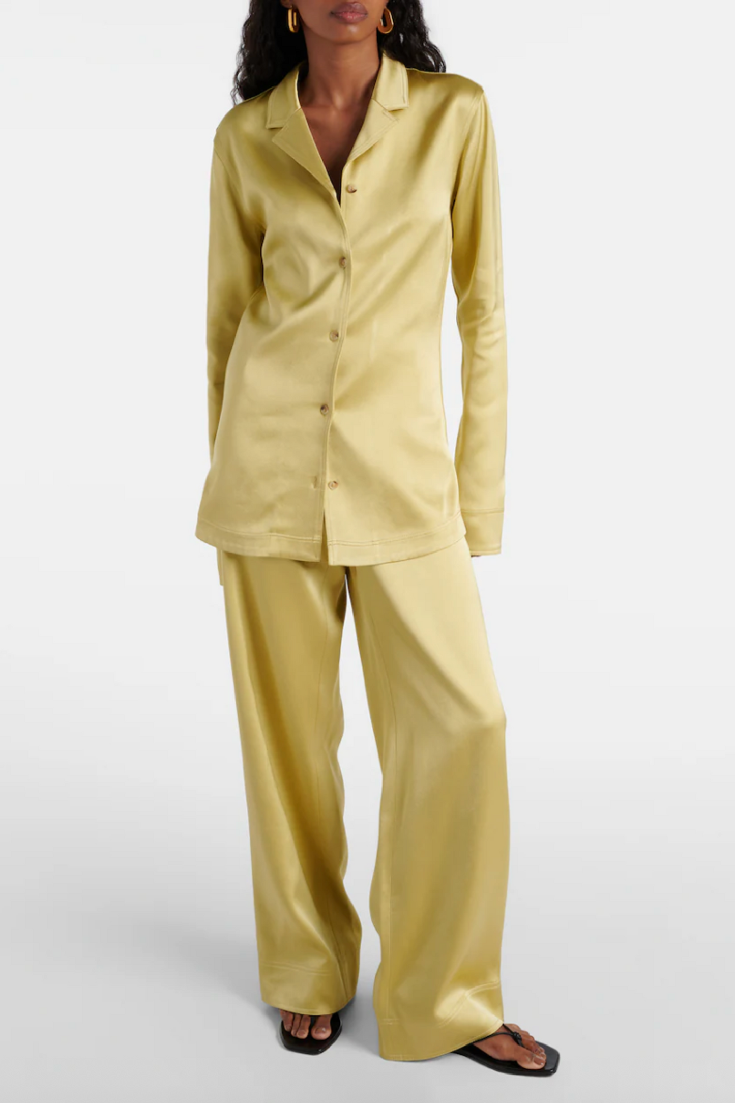 High-Rise Satin Wide-Leg Pants