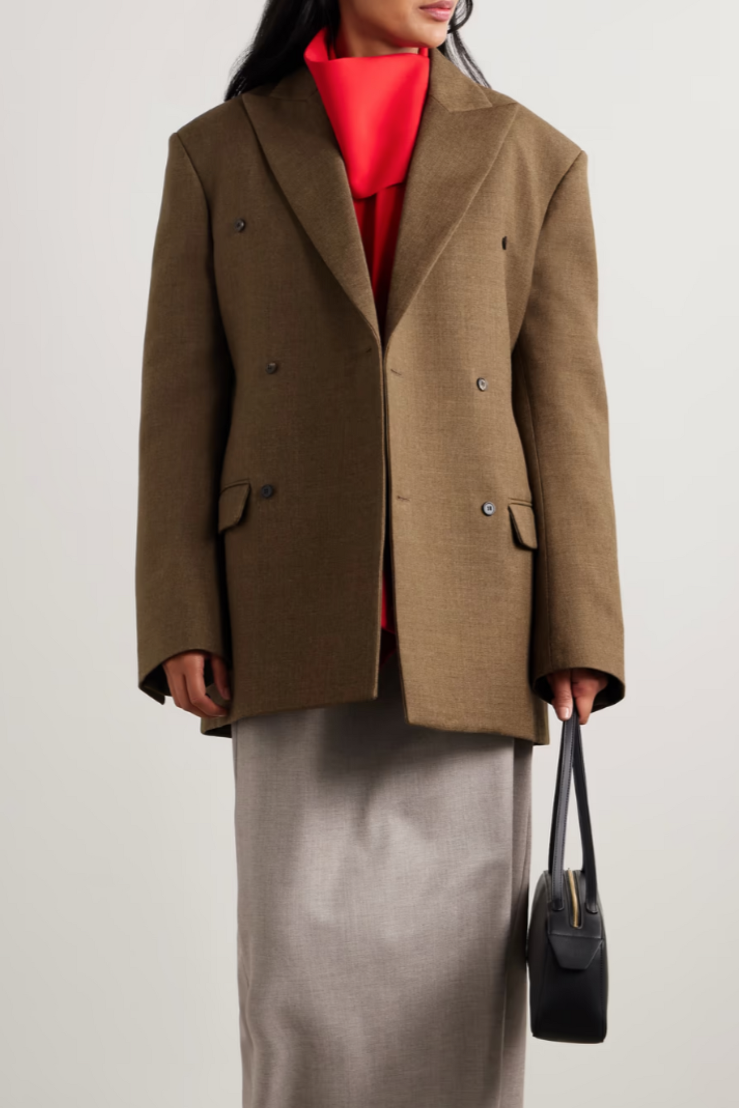 Oversized Double-breasted Wool-twill Blazer