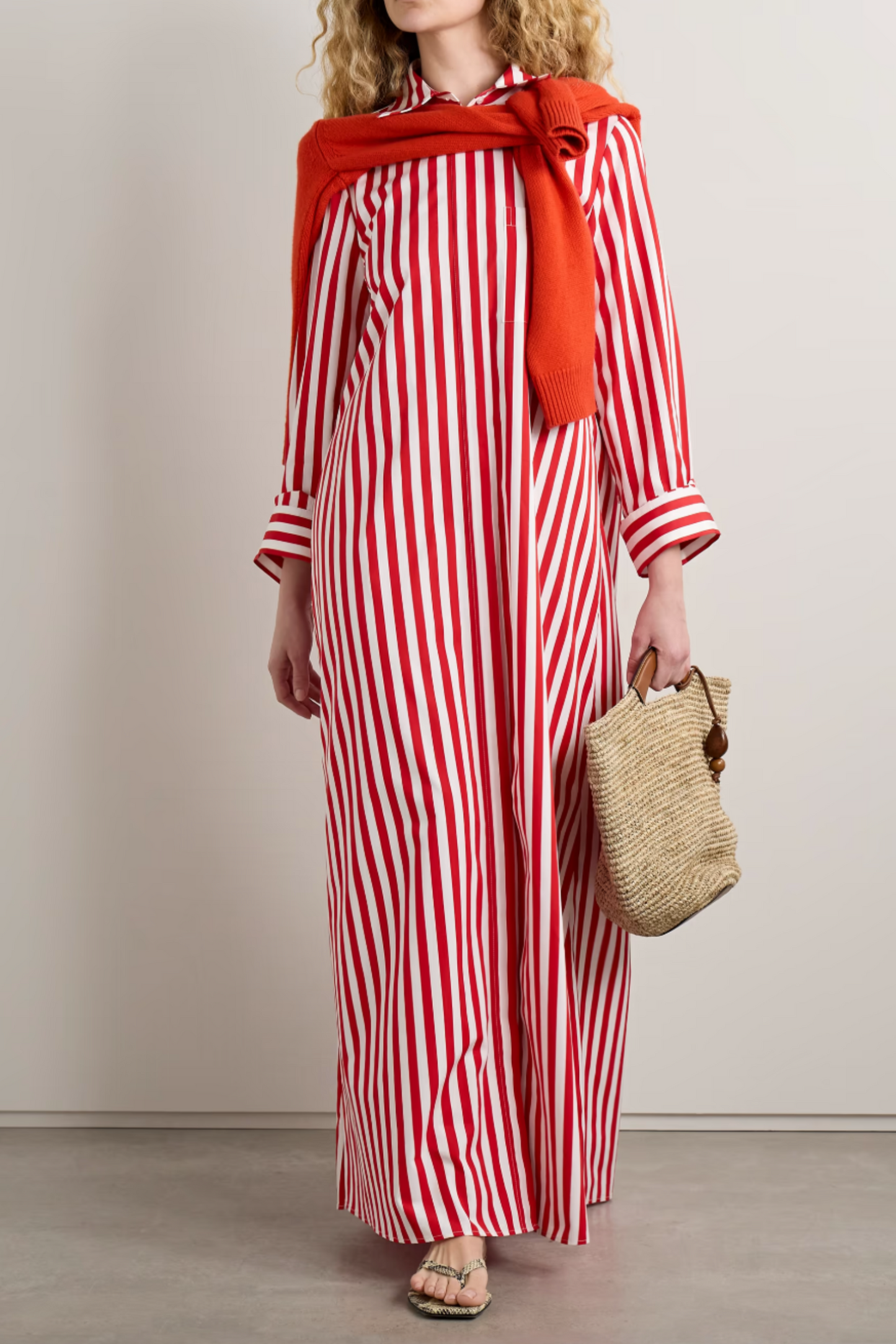 Jenny's Oversized Striped Cotton-Poplin Maxi Shirt Dress