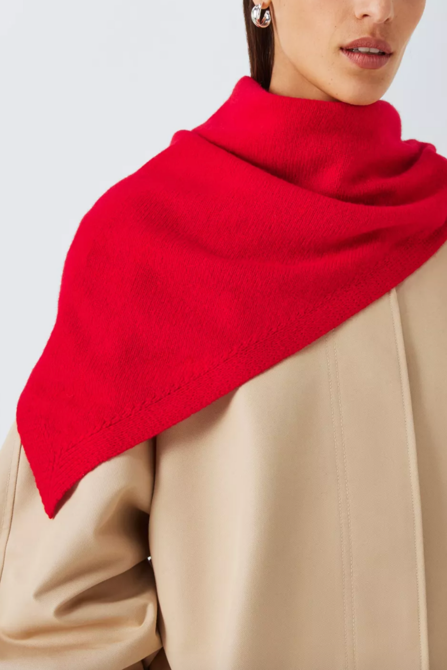 Wool Blend Knit Bandana Scarf