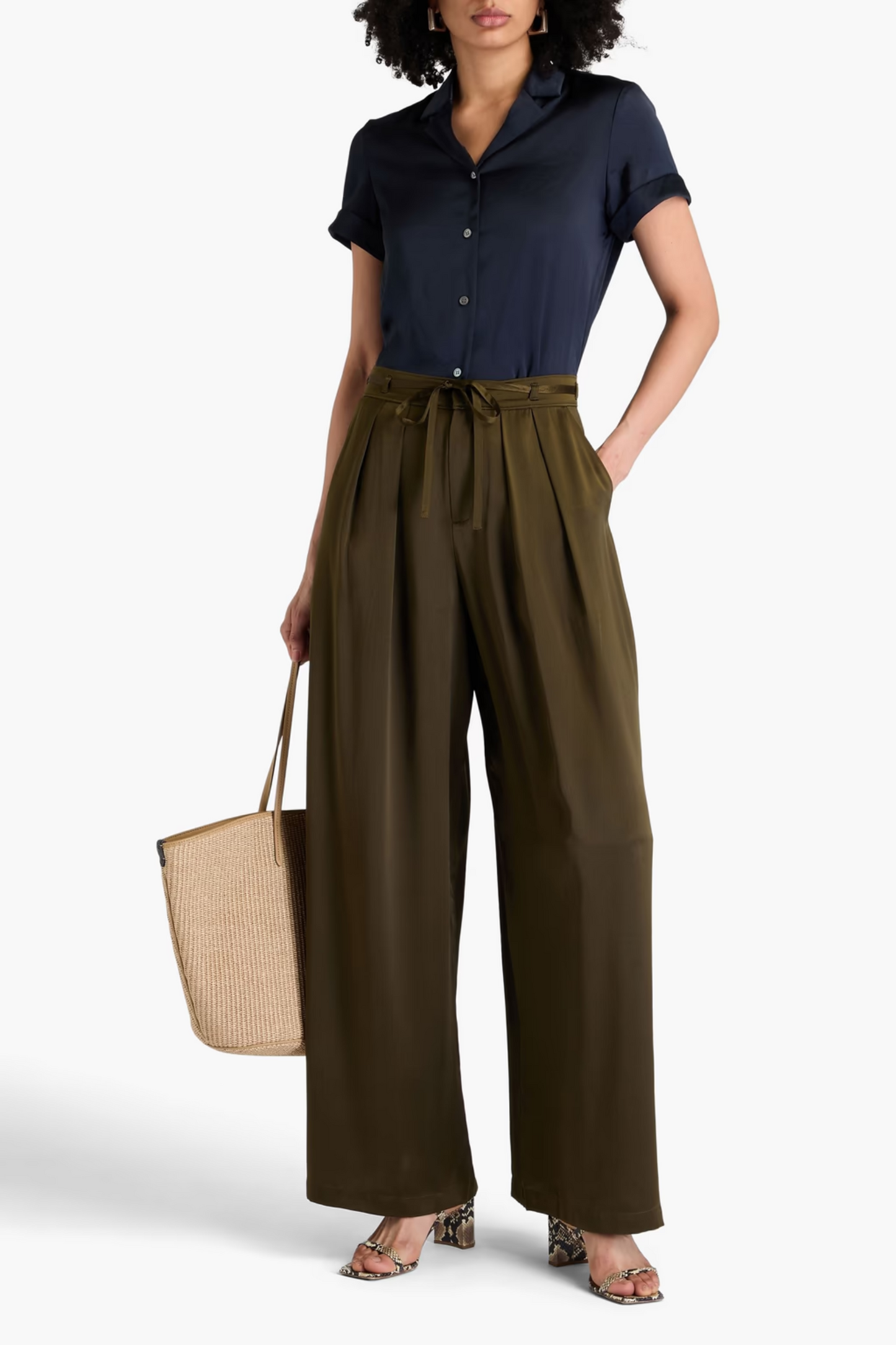 Silk-satin Wide-leg Pants
