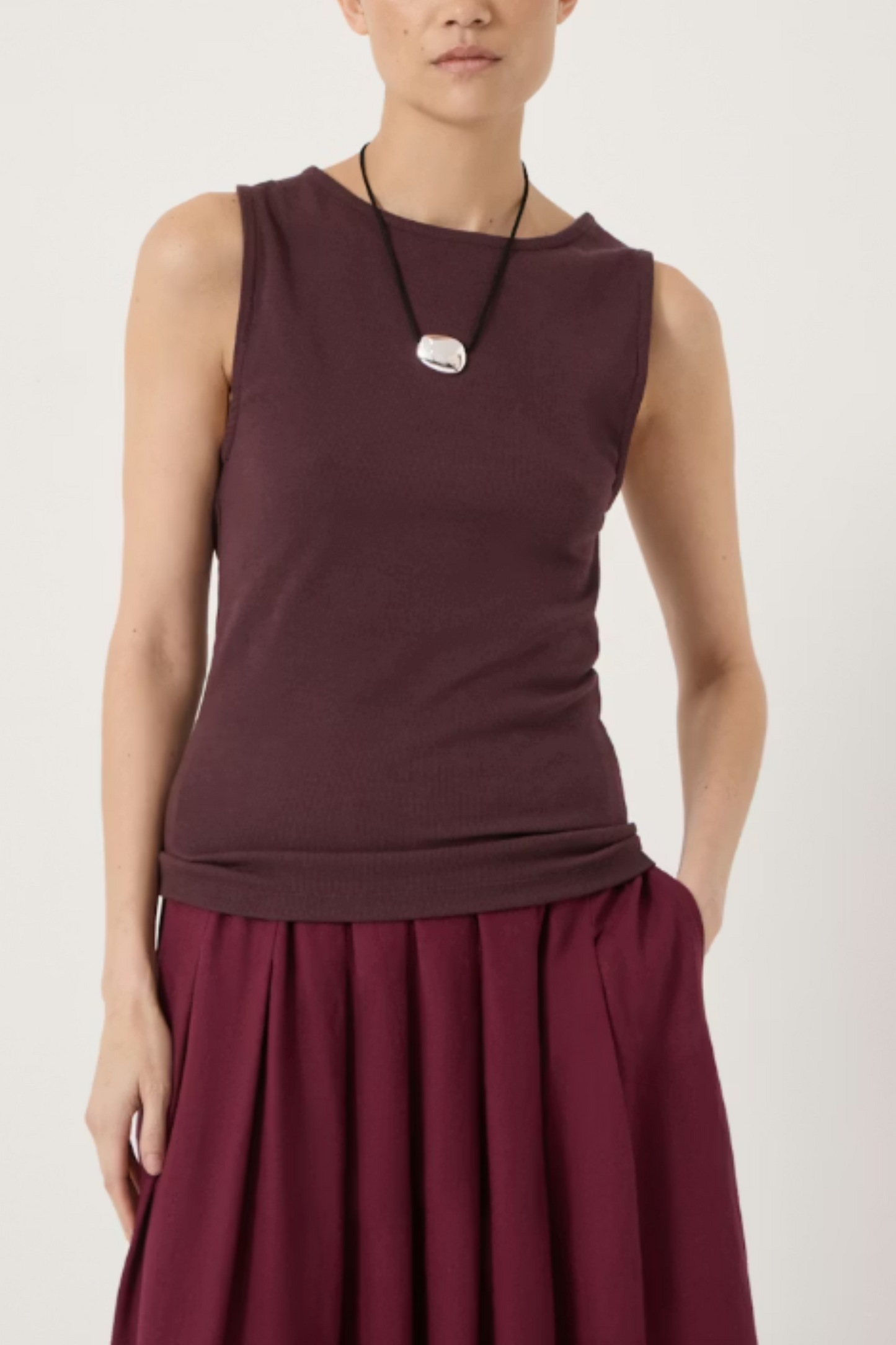 Micah Slash-neck Cotton Ribbed Vest