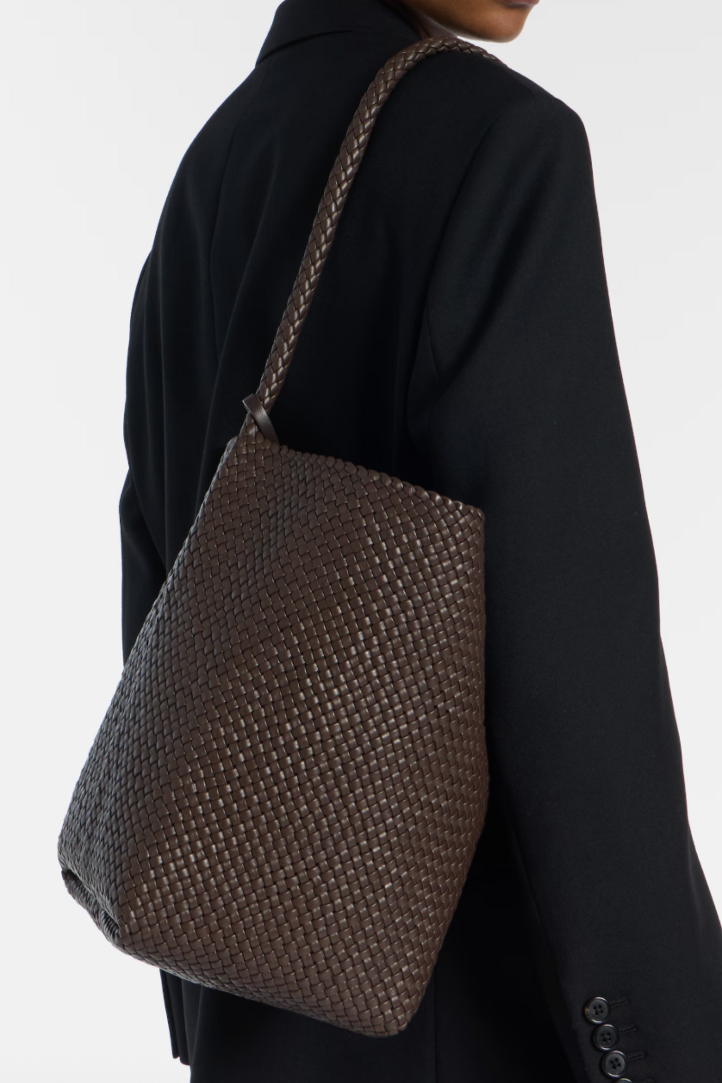 N/S Park Medium Woven Leather Shopper