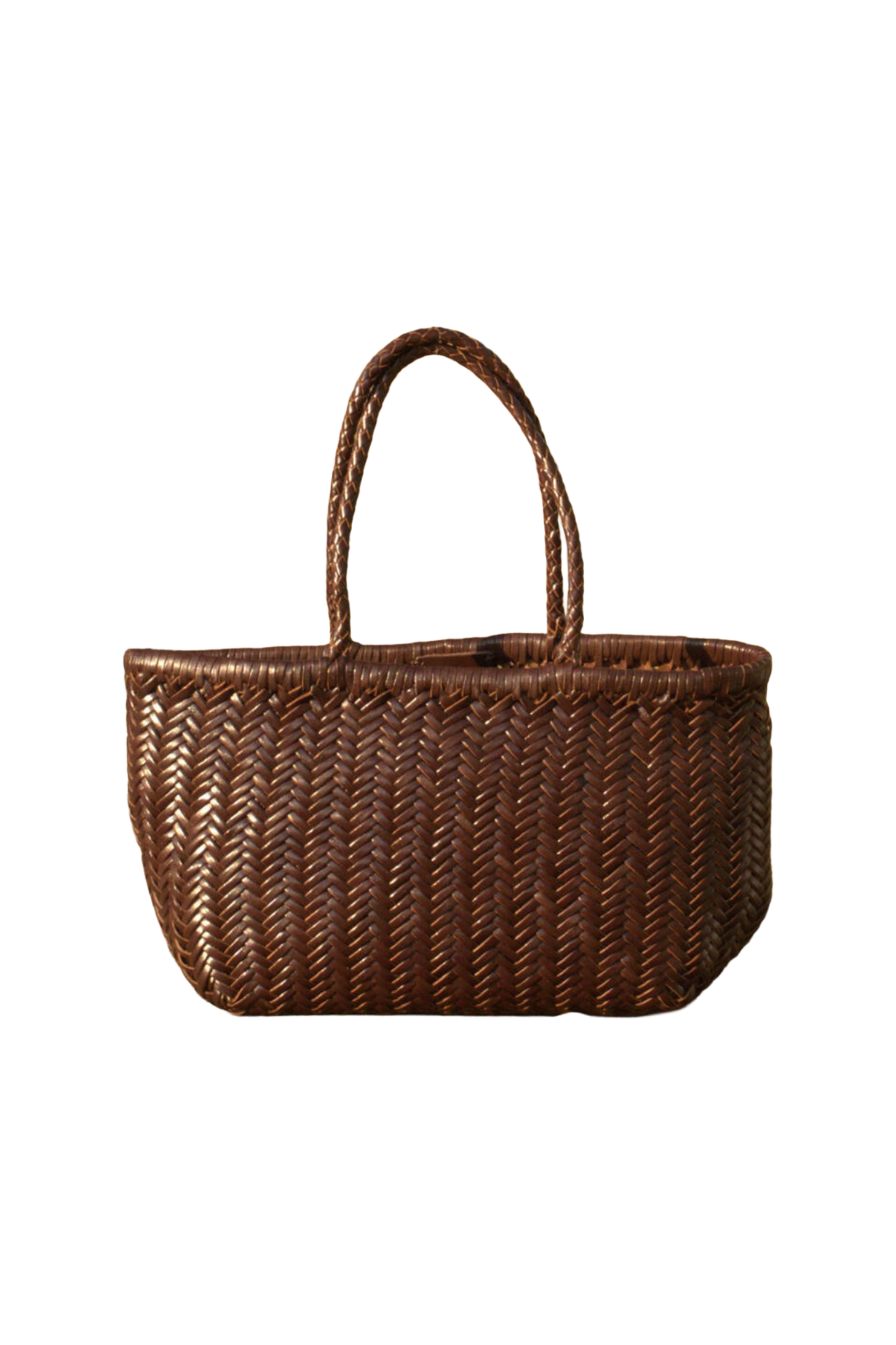 Handmade Woven Leather Tote Shopping Bag
