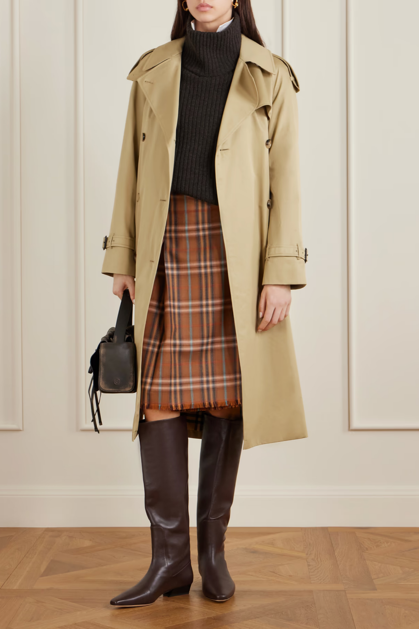 Castelford Double-breasted Belted Cotton-gabardine Trench Coat