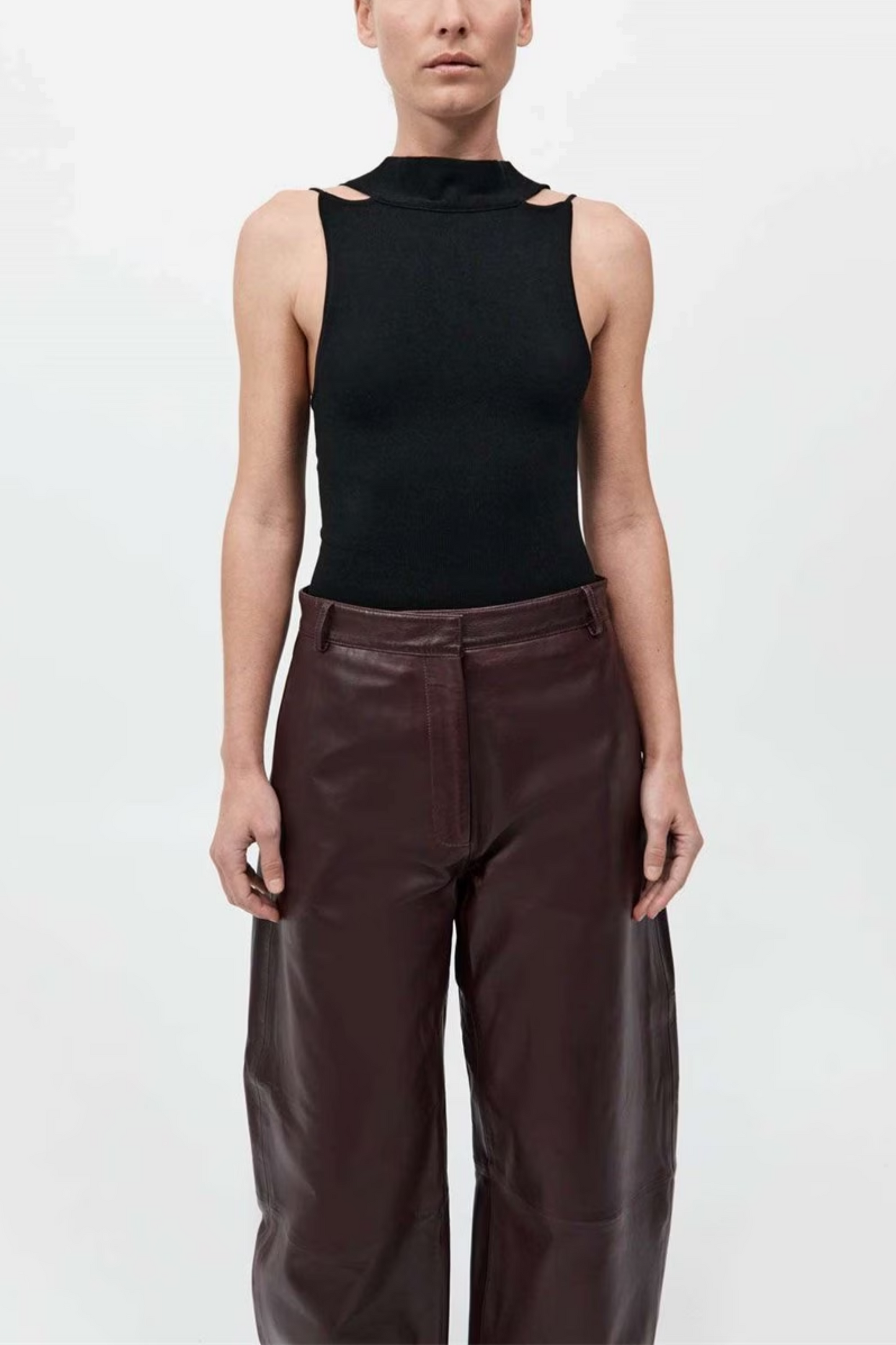 Scarf-detailed Knitted Top
