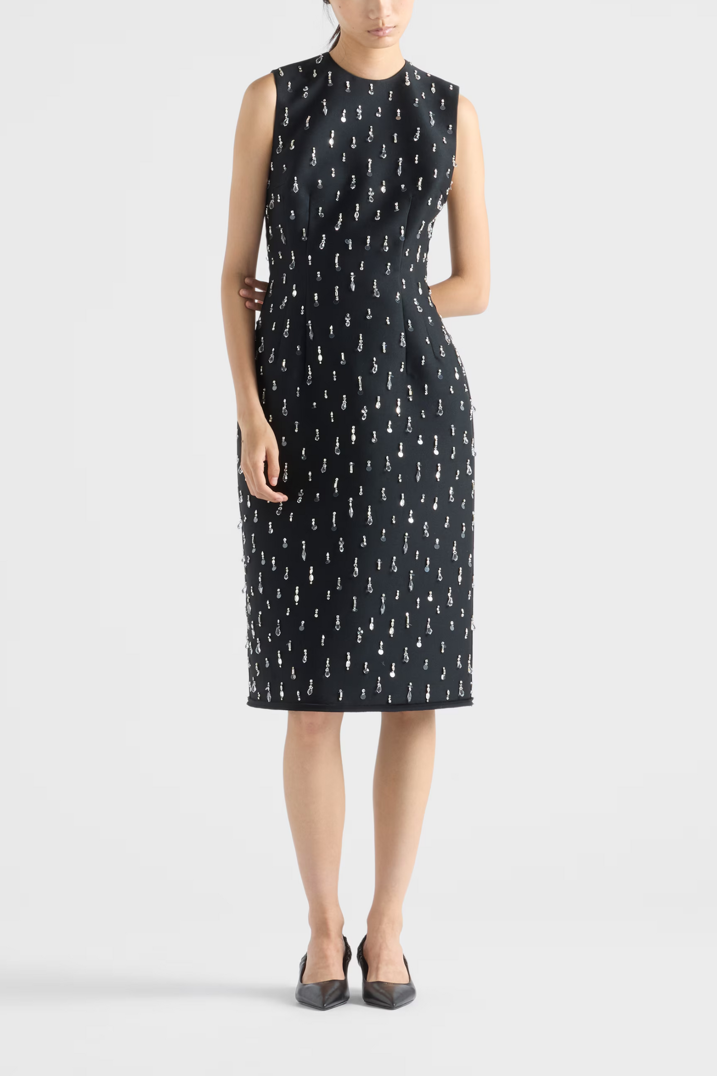 Embroidered Scuba Dress