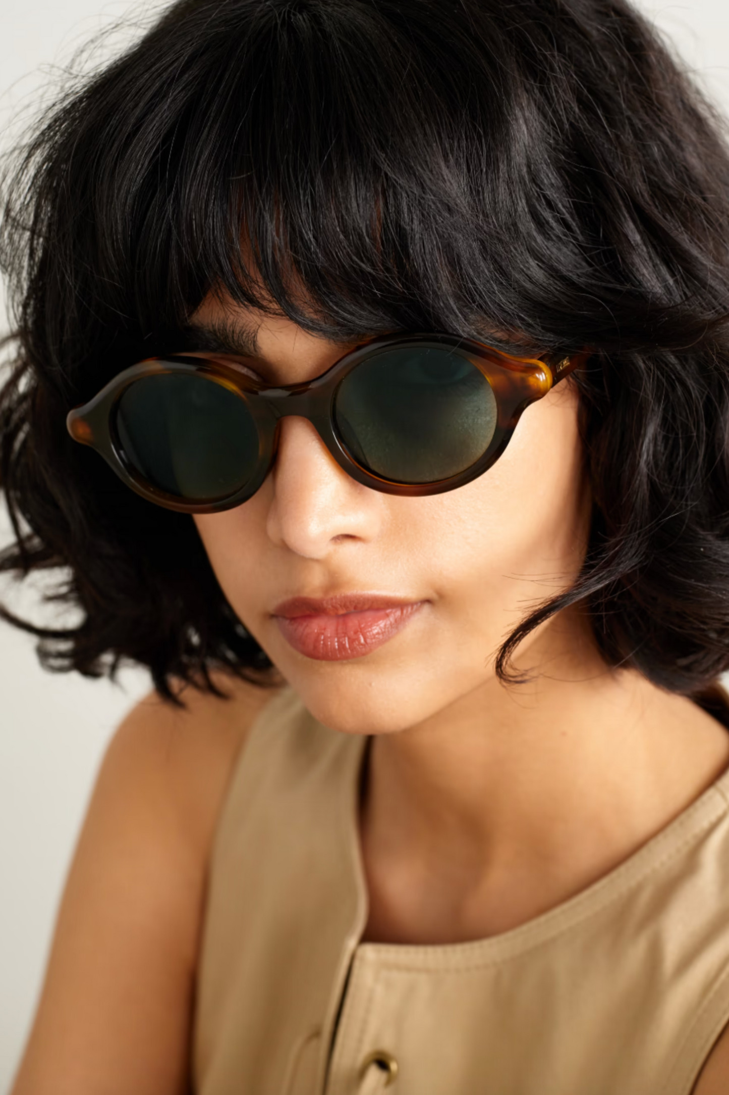 Round Frame Tortoiseshell Acetate Sunglasses