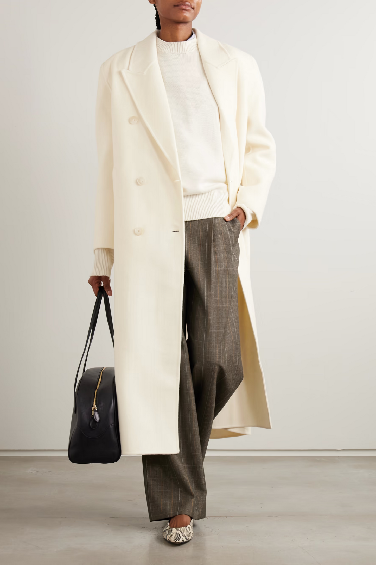 Gaia Double-breasted Wool-blend Coat