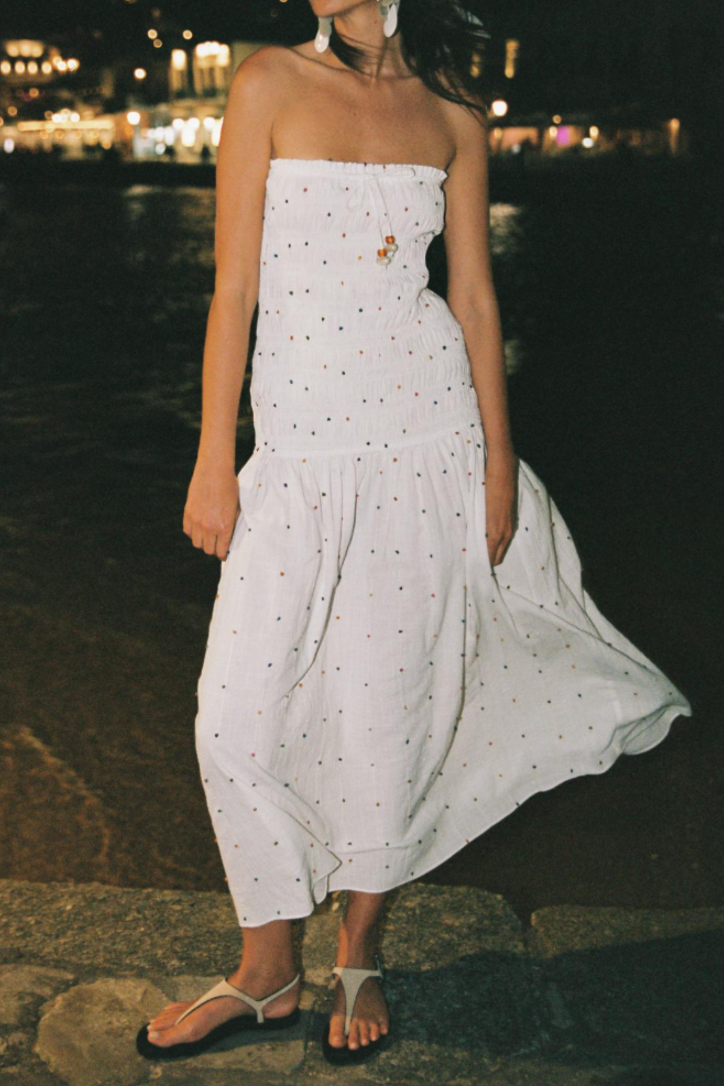 Pompom Midi Dress