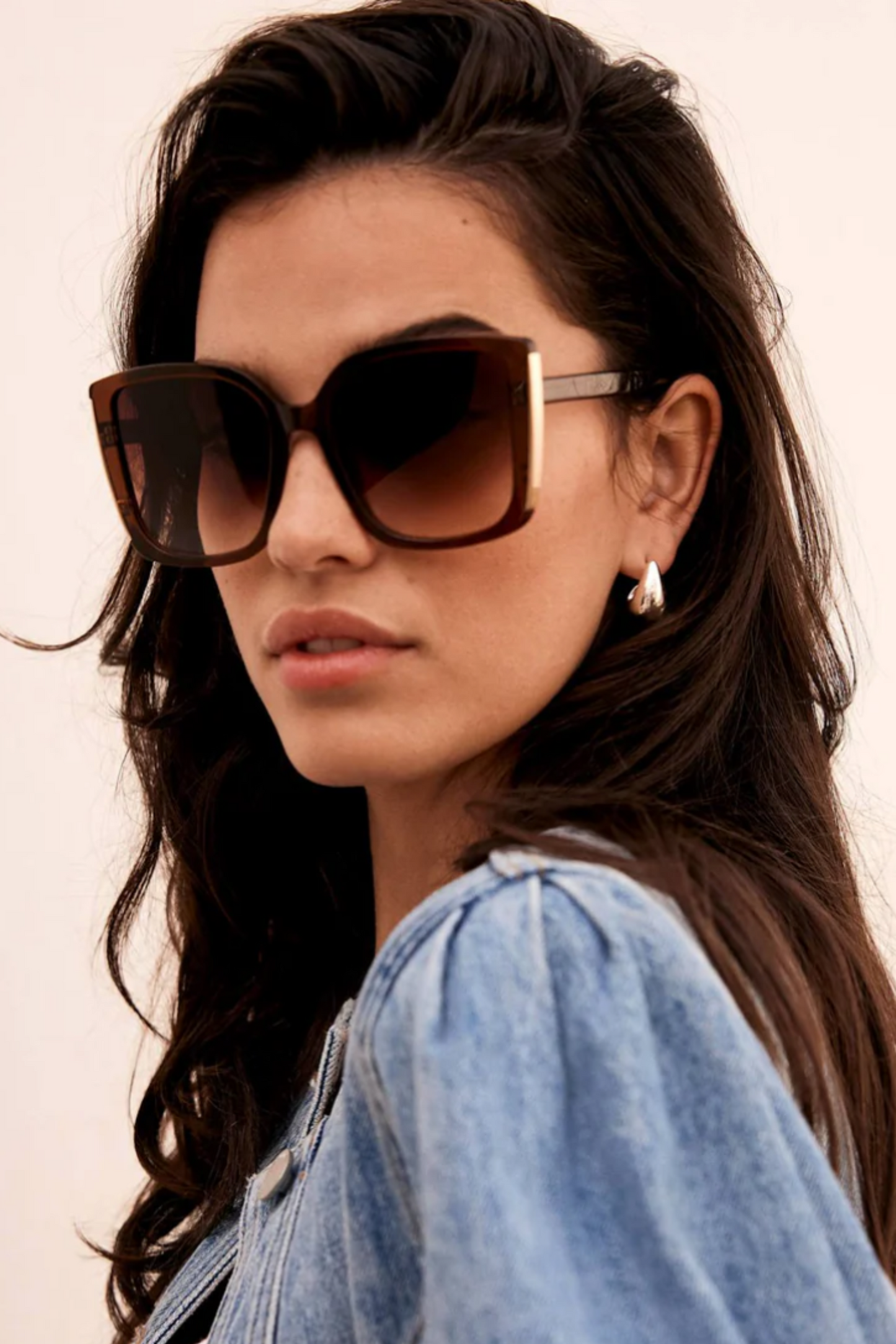 Brown Oversized Square Sunglasses