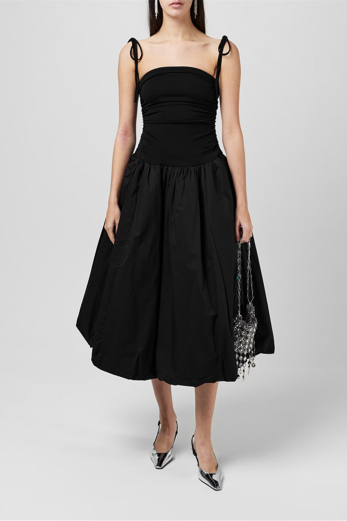 Alexa Shoulder Tie Ultra Mini Peplum Dress