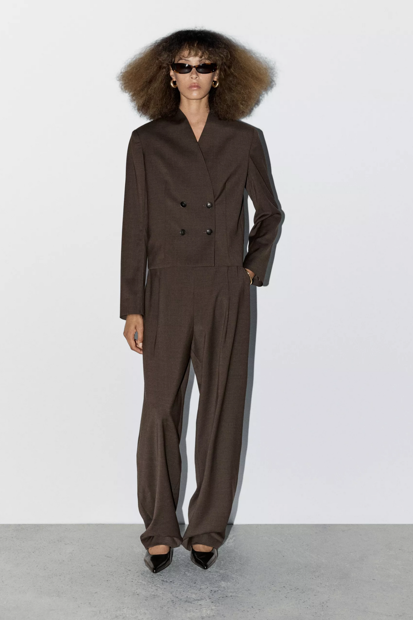 100% Wool Wide-leg Darted Trousers - STUDIO