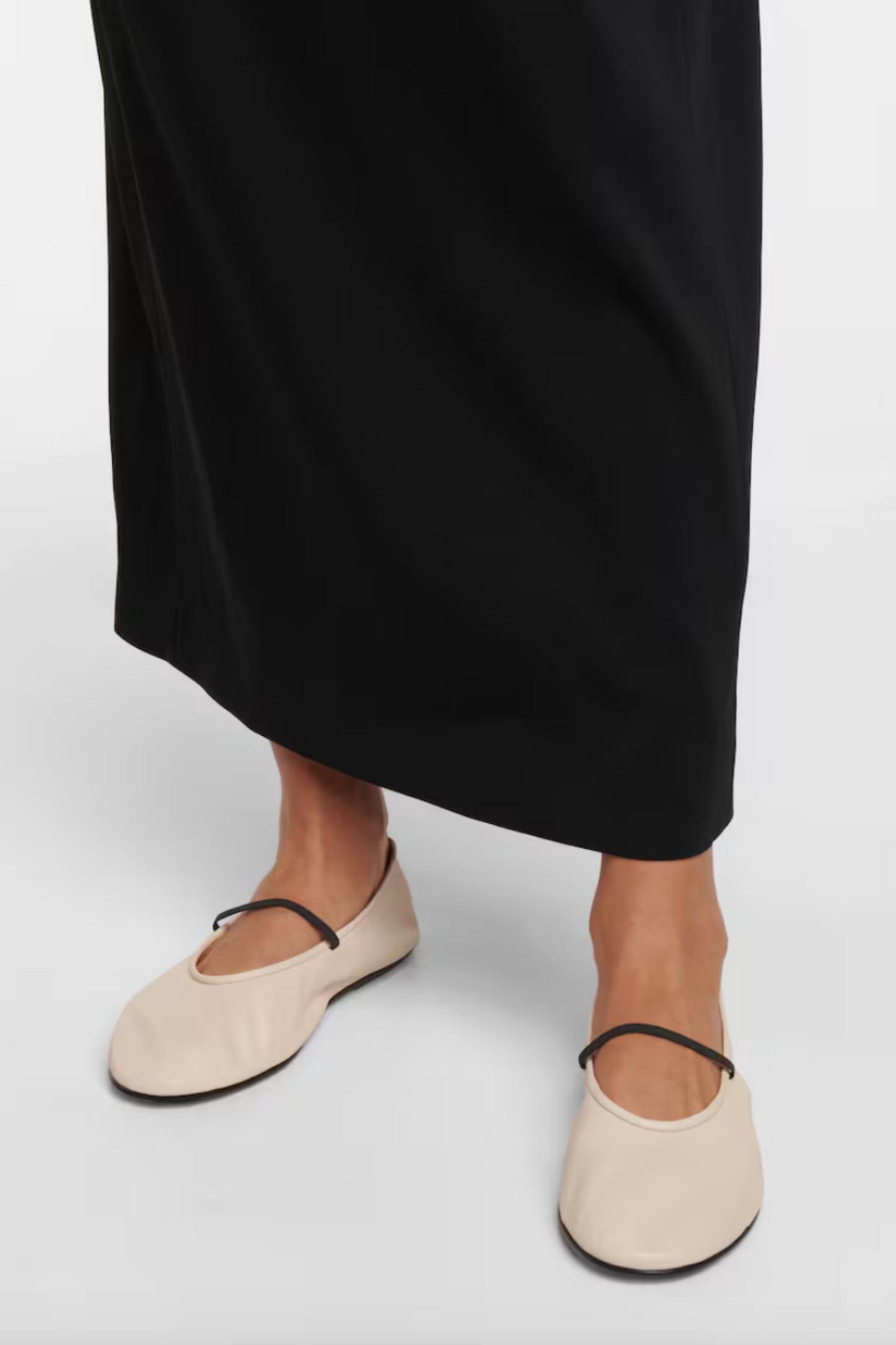 Elastic Leather Ballet Flats