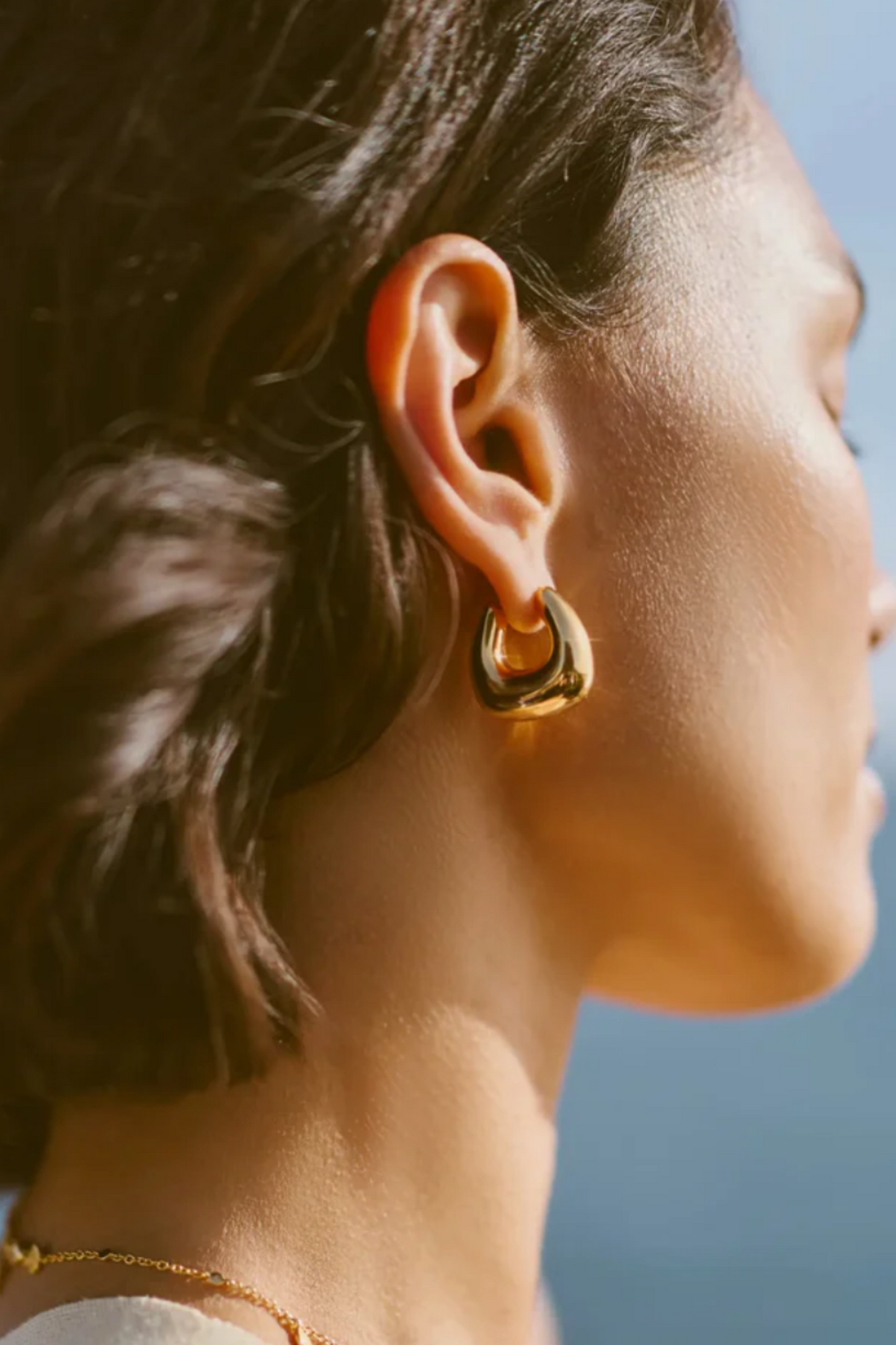 Sculptural Chubby Small Hoop Earrings