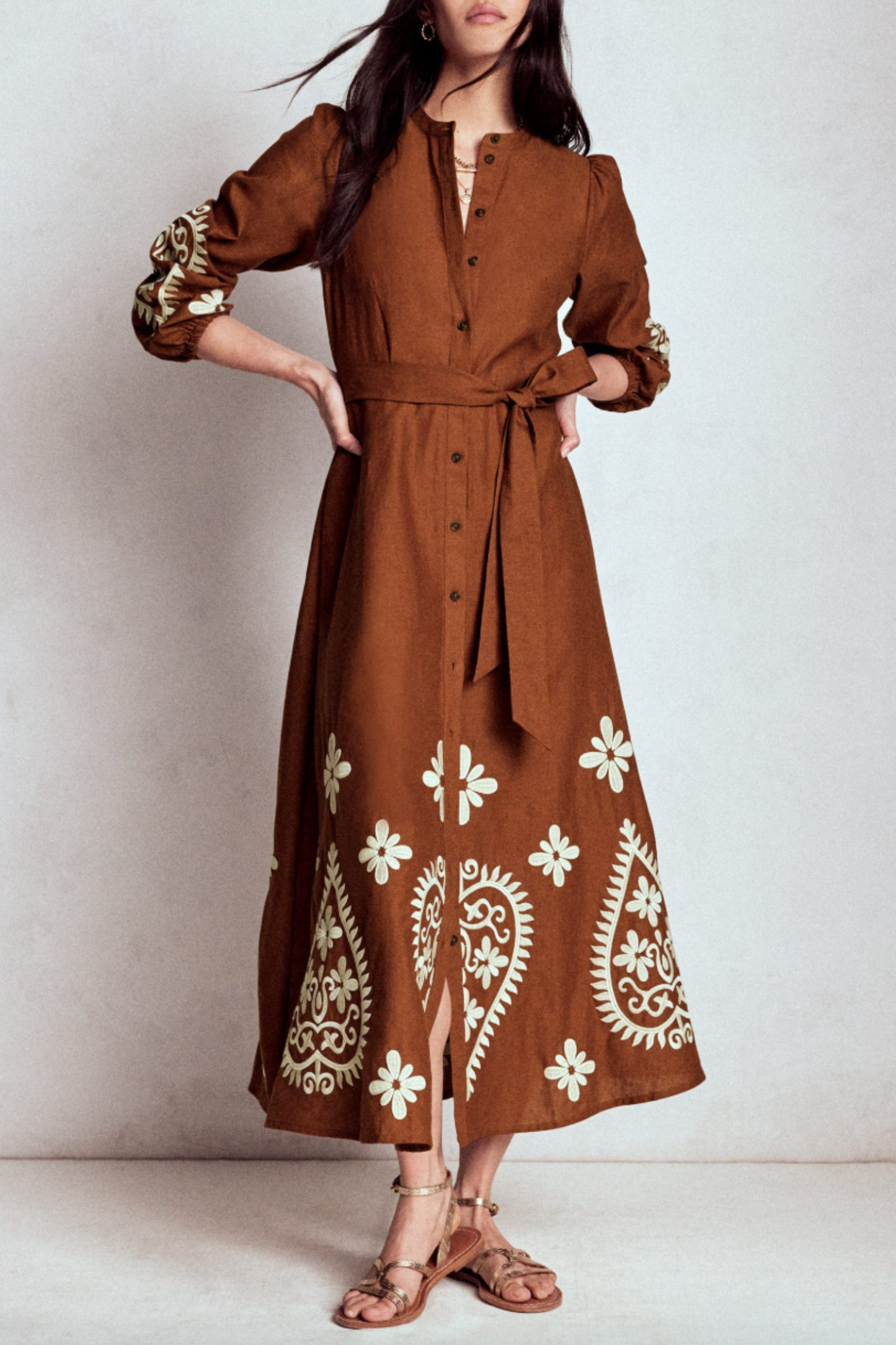 Mae Linen Blend Shirt Dress